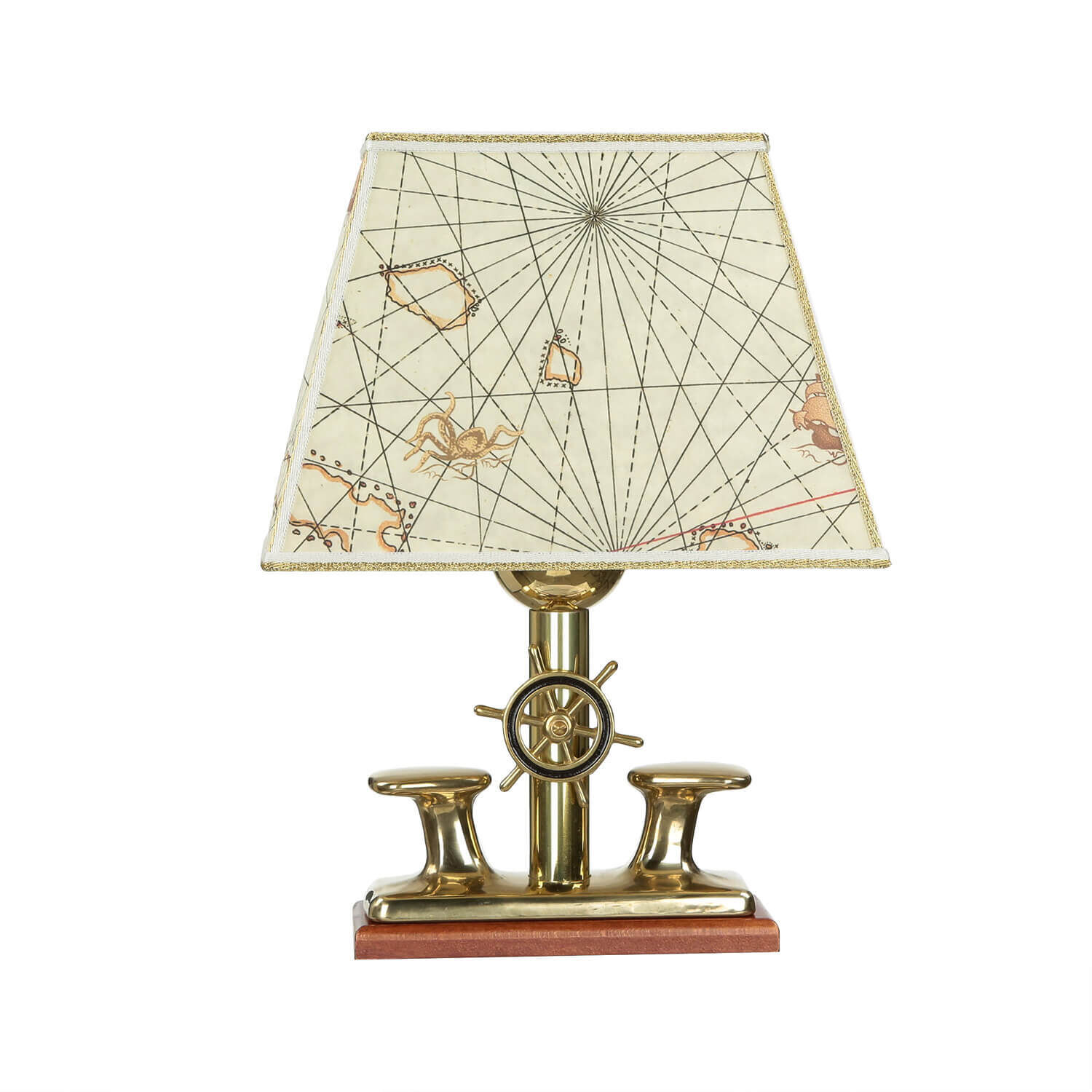 Massive Tischlampe Messing maritimes Design H:33cm