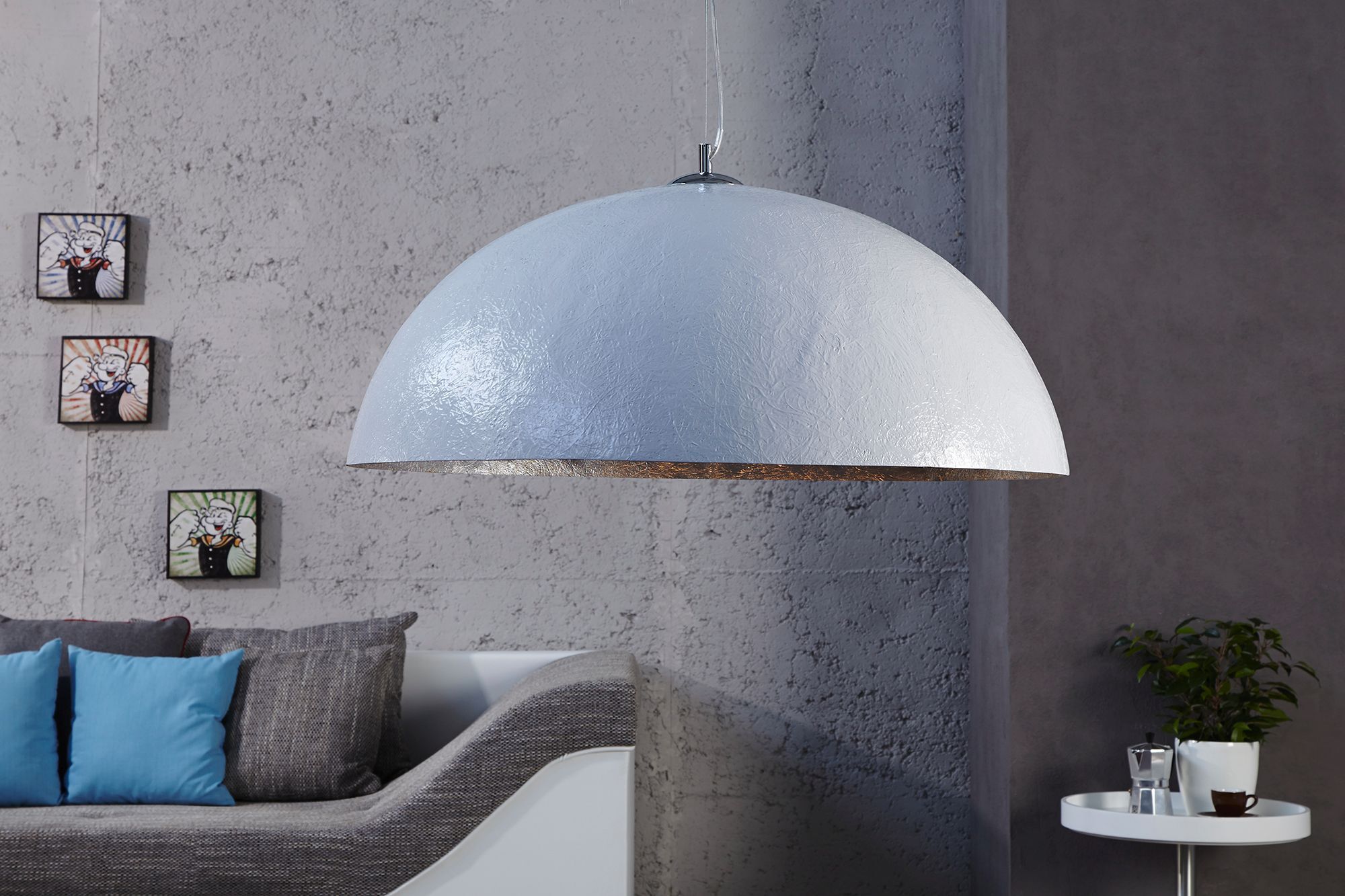 Wohnraumlampe rund Silber Modern Design Ø50cm Lampe