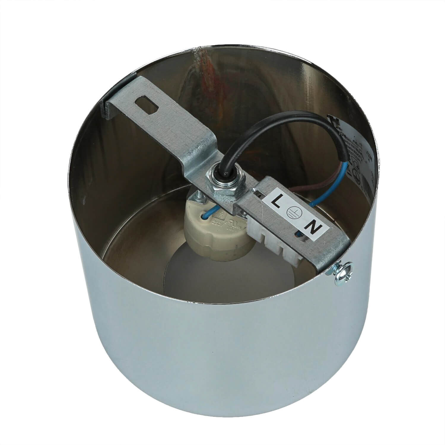 Deckenstrahler in Chrom Metall GU10 akzentuiertes Licht Fass