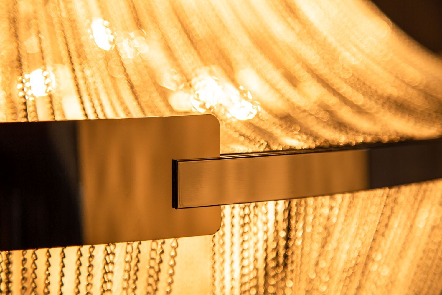 Lustre design salon Chaînes en métal argenté Lampe, Kronleuchter, Lampenschirm, Beleuchtung