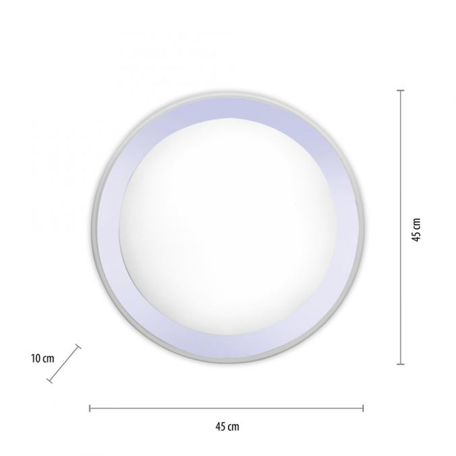 LED Deckenleuchte blendarm IP44 28 W B:45 cm in Chrom Teller, Sphäre, Kunst, Porzellan, Töpferei