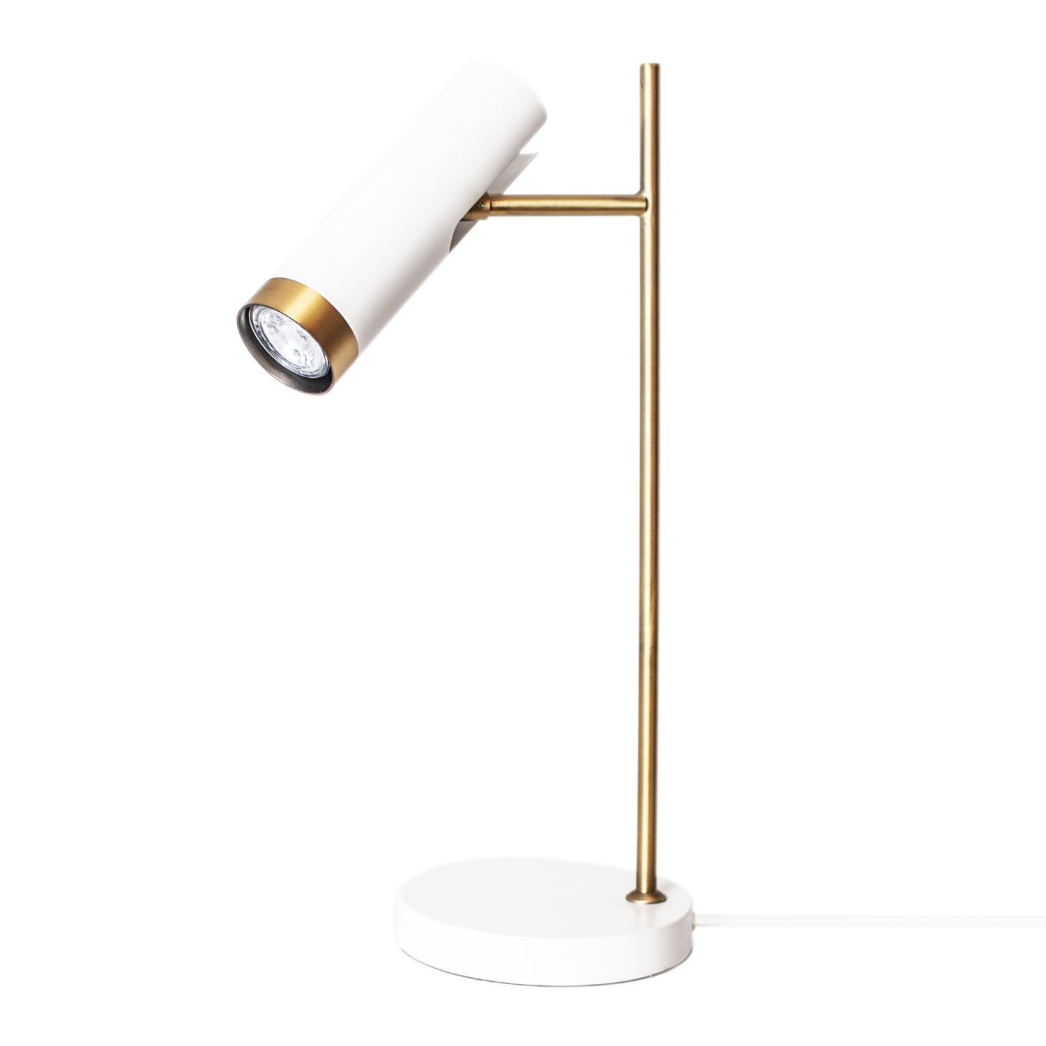Schreibtischlampe Weiß Gold 49 cm hoch GU10 verstellbar