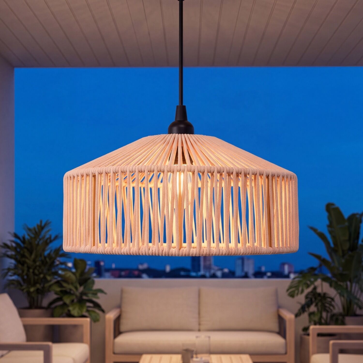 126611-aussenlampe-haengend-e27-ip54-d-30-cm-rund-schwarz-natur-seil-lampenschirm-modern-pendelleuchte-aussen-haengelampe-garten-terrasse-1 hängelampe, lampenschirm, holz, pendelleuchte, licht