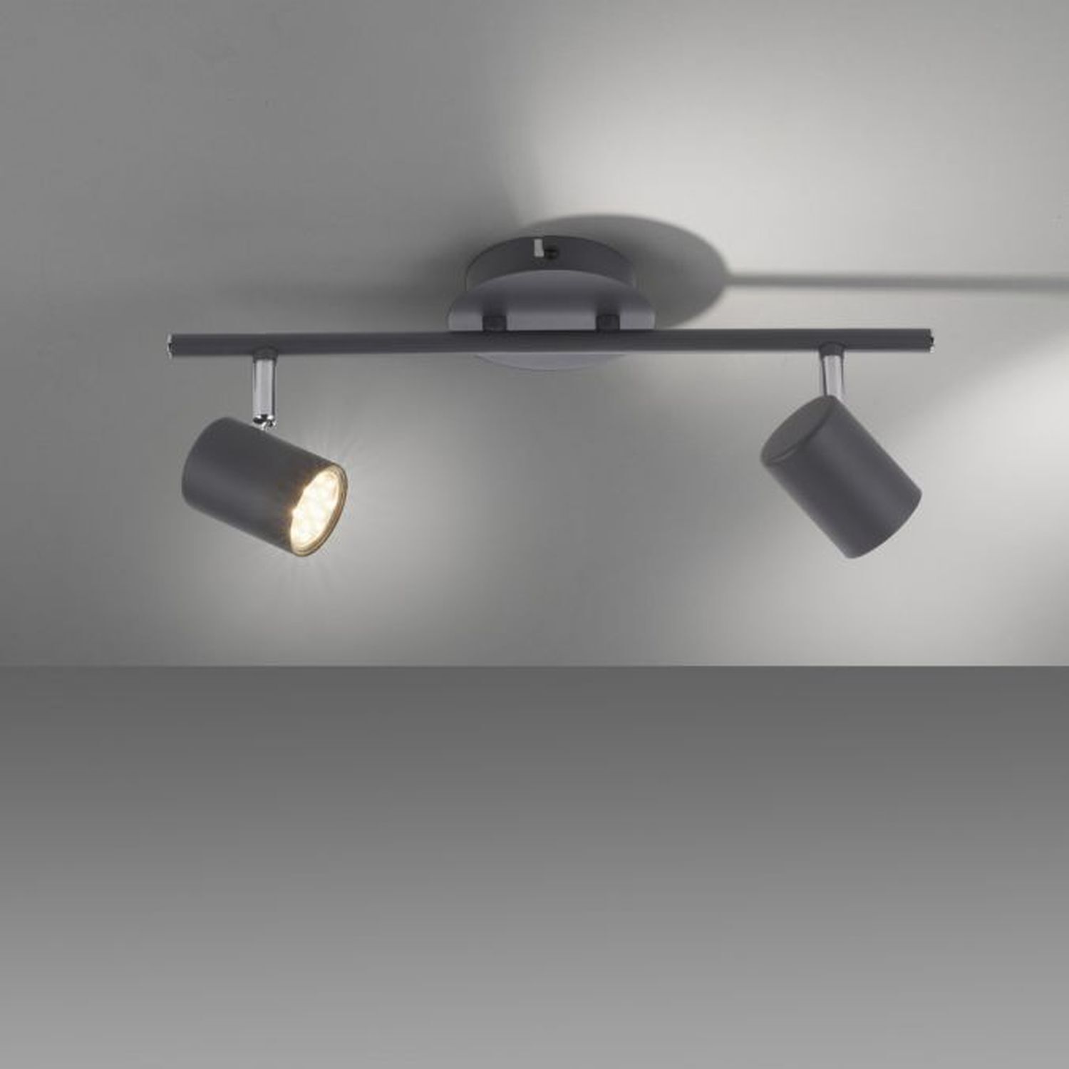 Flexibler Deckenstrahler Metall Schwarz GU10 2-flammig Beleuchtung, Deckenleuchte, Leuchte, Lampe