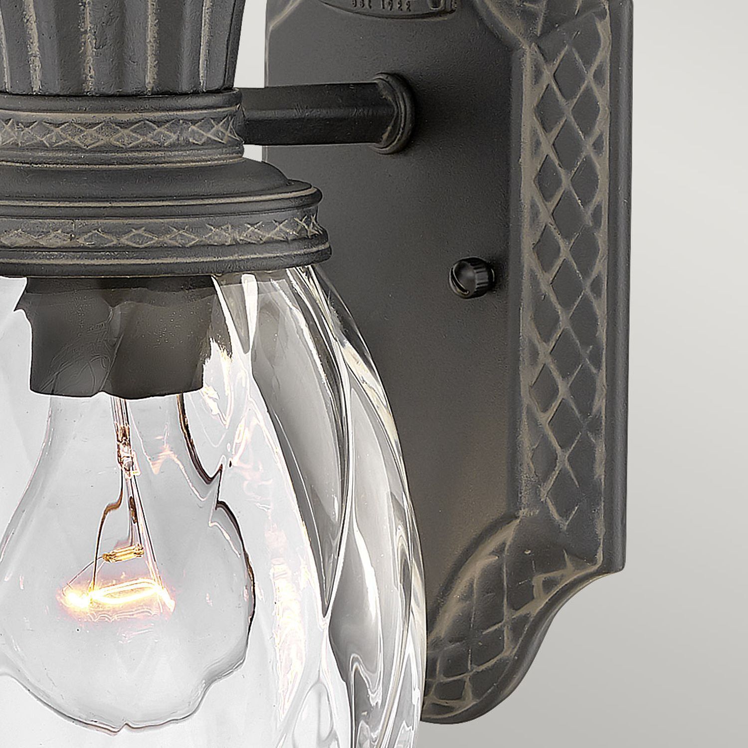 Dekorative Wandleuchte außen IP44 in Schwarz Antik Ananas Licht