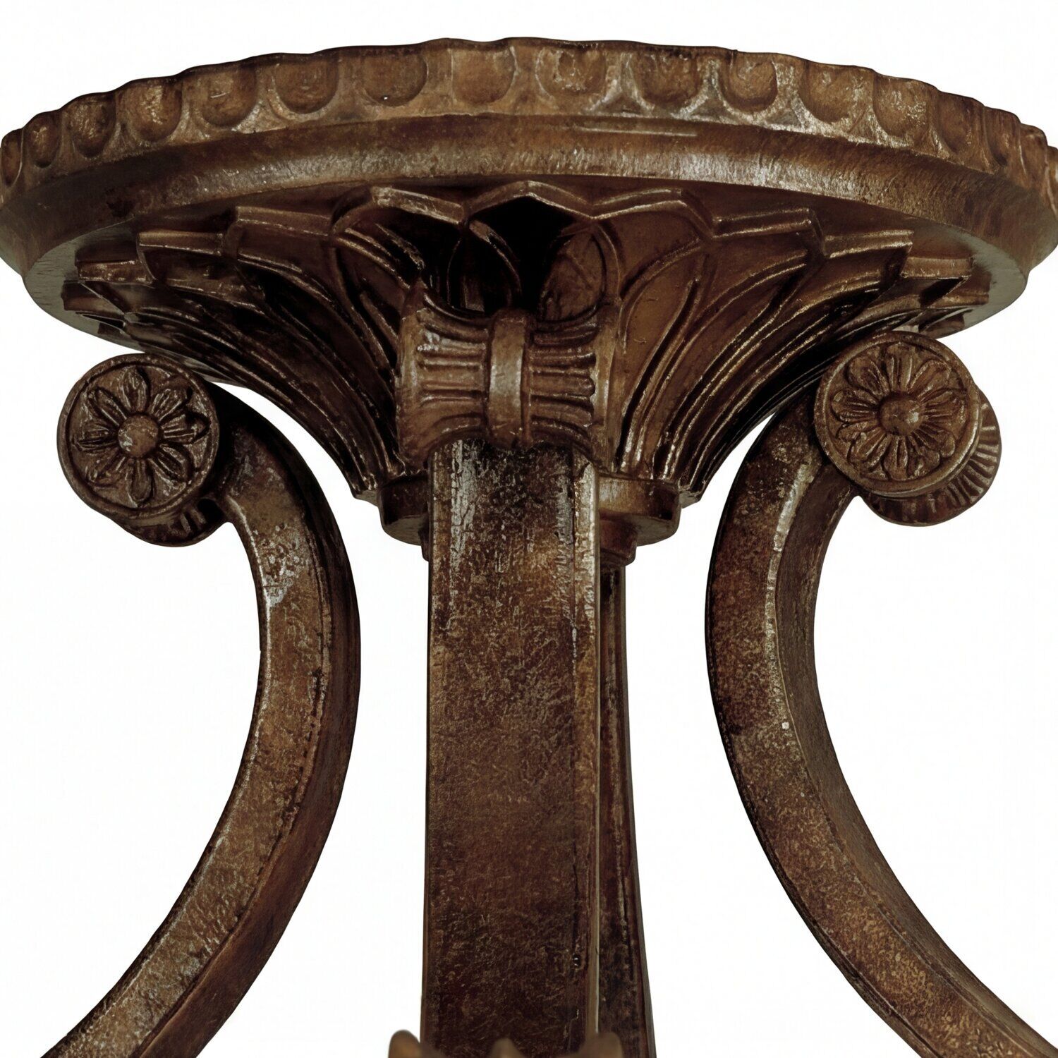 brass, tisch, pedestal, ornamentiert, blumenmuster