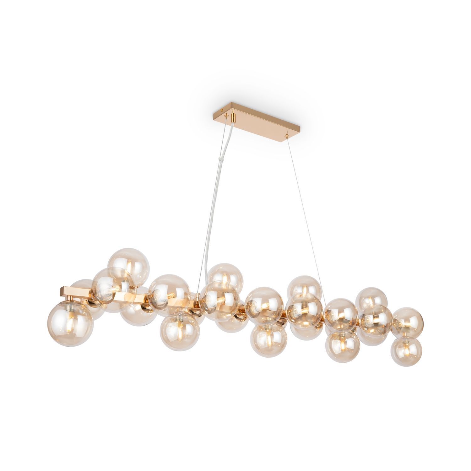 Lampe à suspendre métal verre fumé H : max. 133,9 cm G9 Moderne