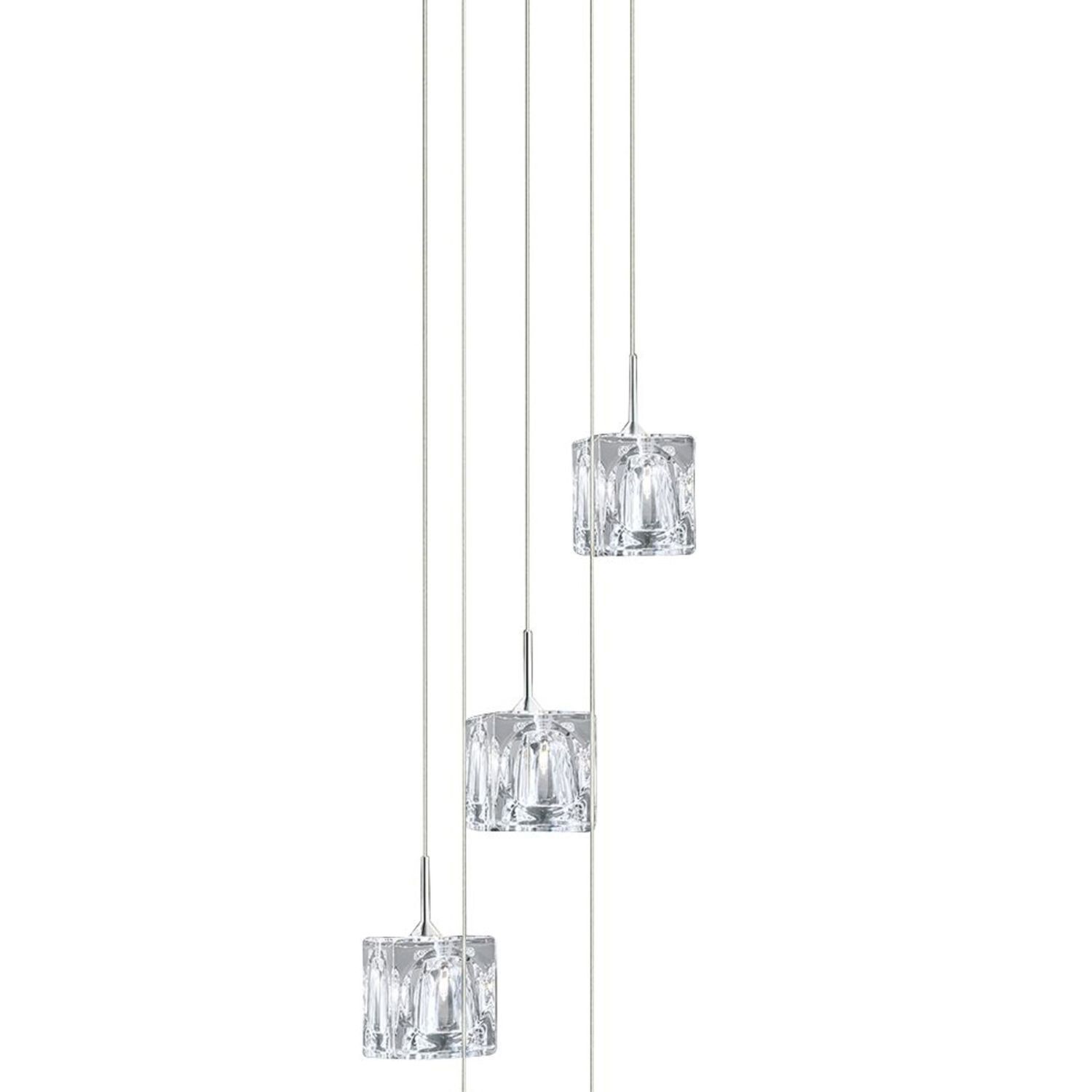 Lampe LED suspendue en chrome verre métal 3000 K 5-flamme