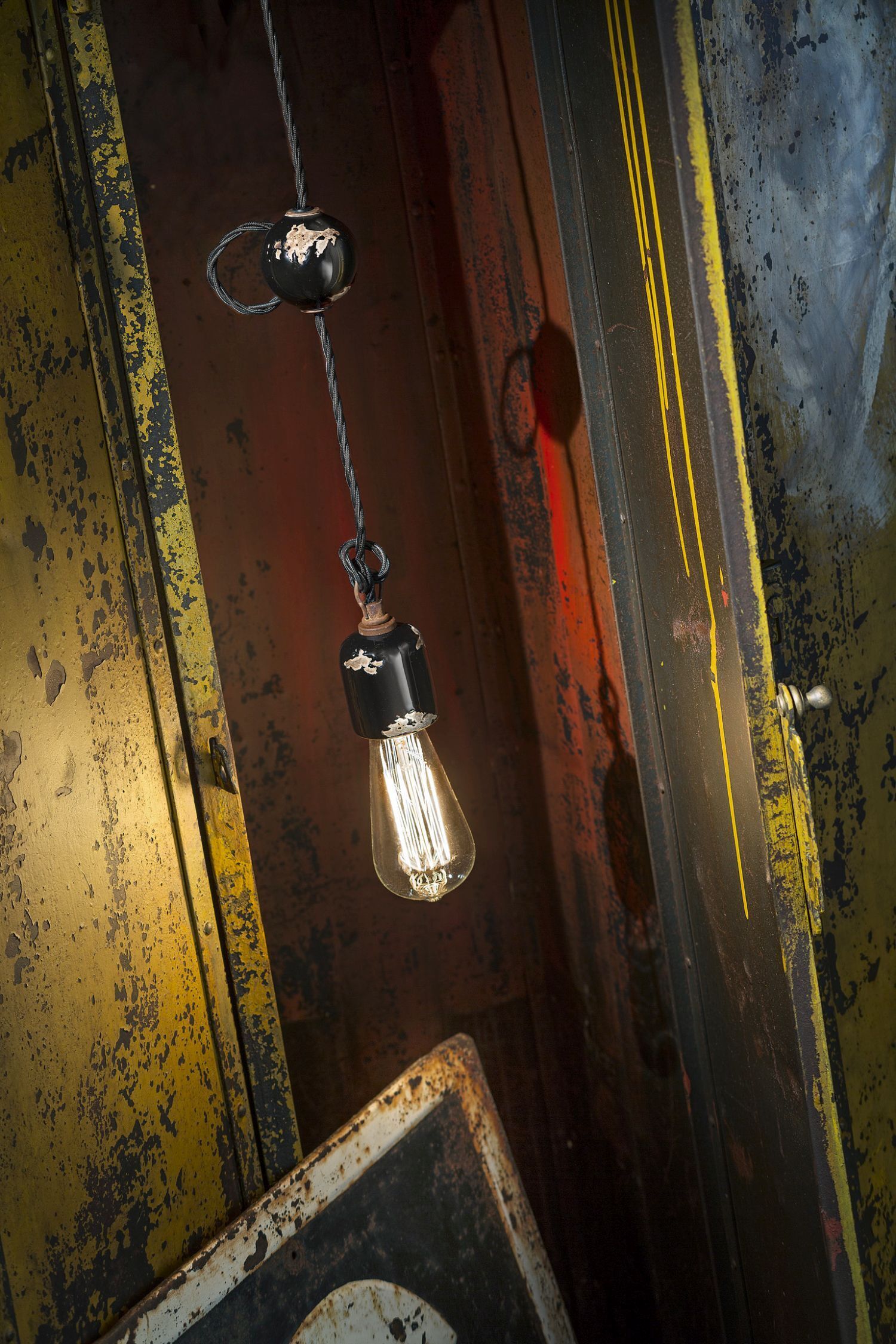 Suspension céramique E27 H : max. 120 cm Design vintage