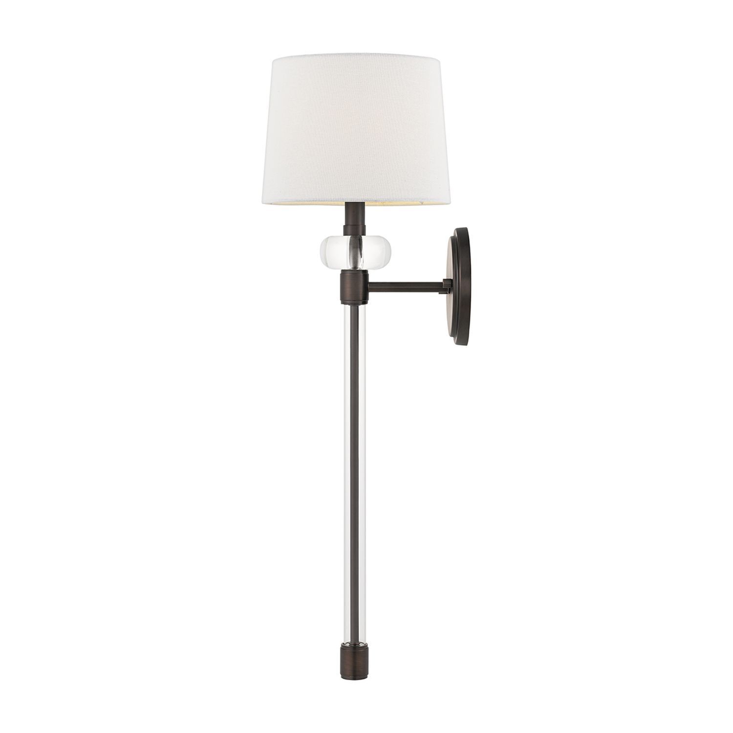 Wandlampe Stoff Metall 67,6 cm hoch Modern Bronze Antik Weiß Lampe, Lampenschirm, Tischlampe