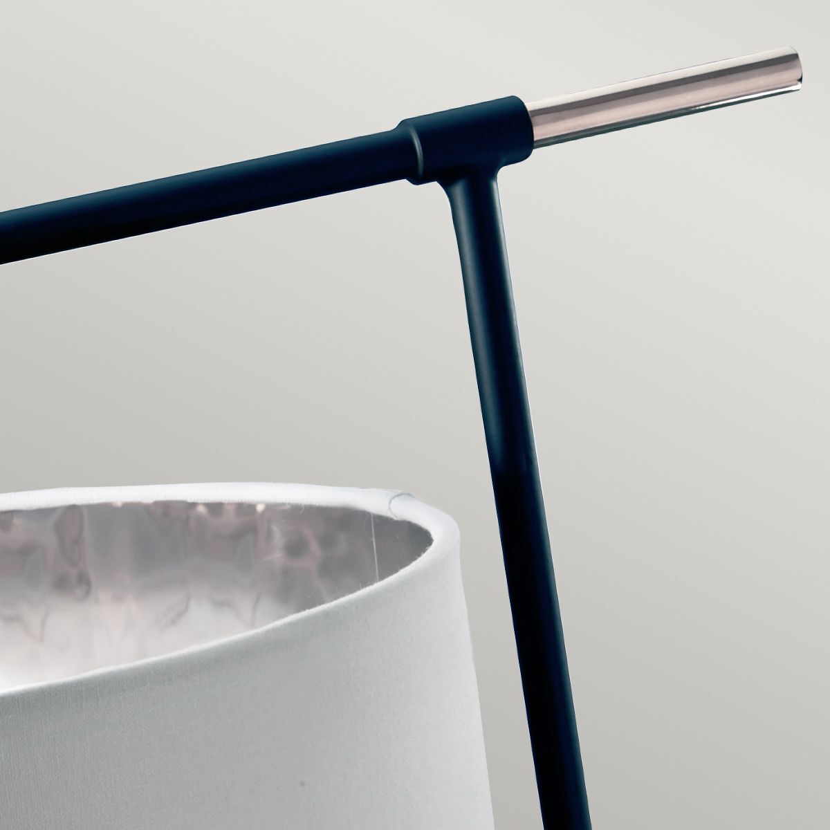 Lampe de table salon noir blanc nickel poli E27 66 cm