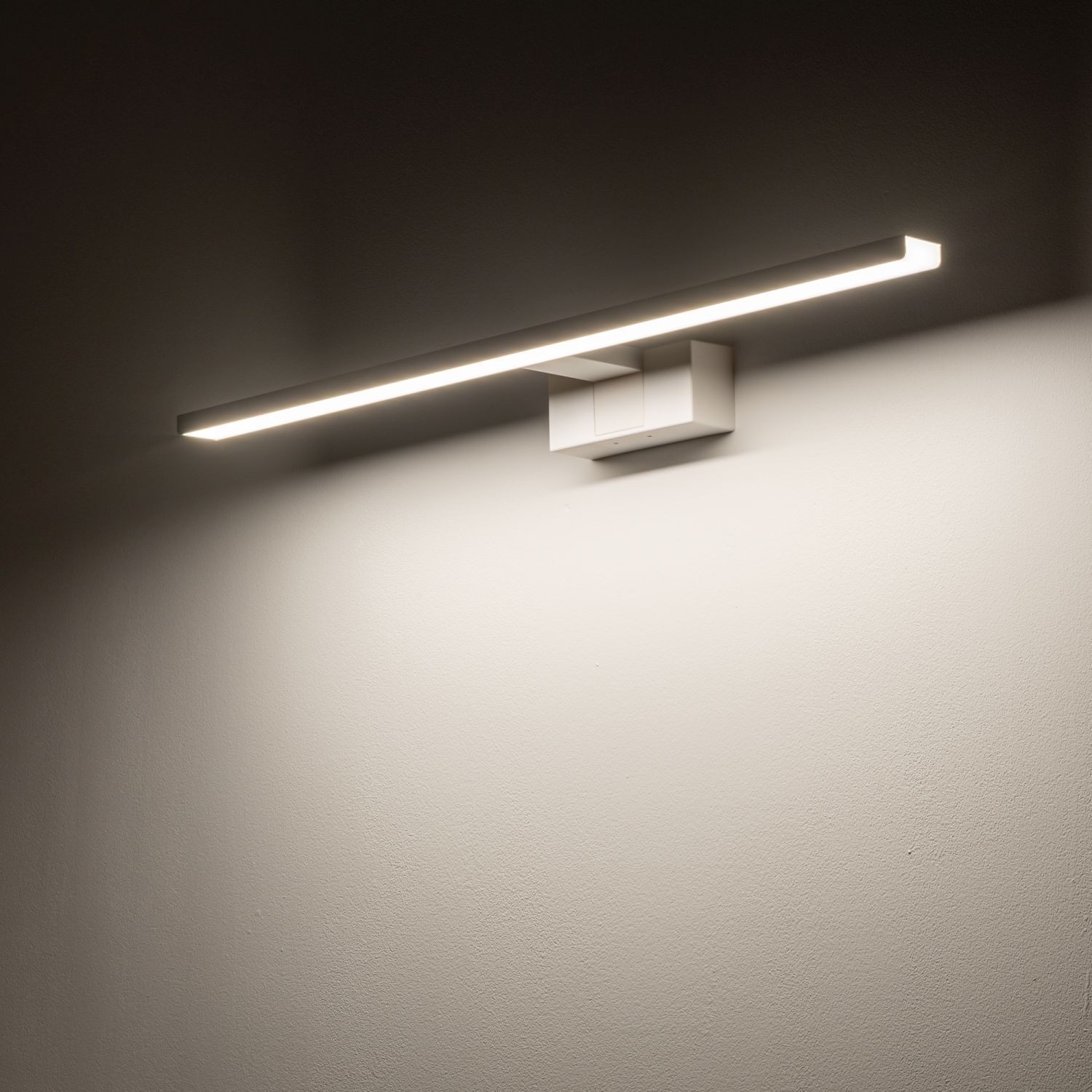 Lampe à miroir LED IP44 blanche aluminium 3000 K 900 lm