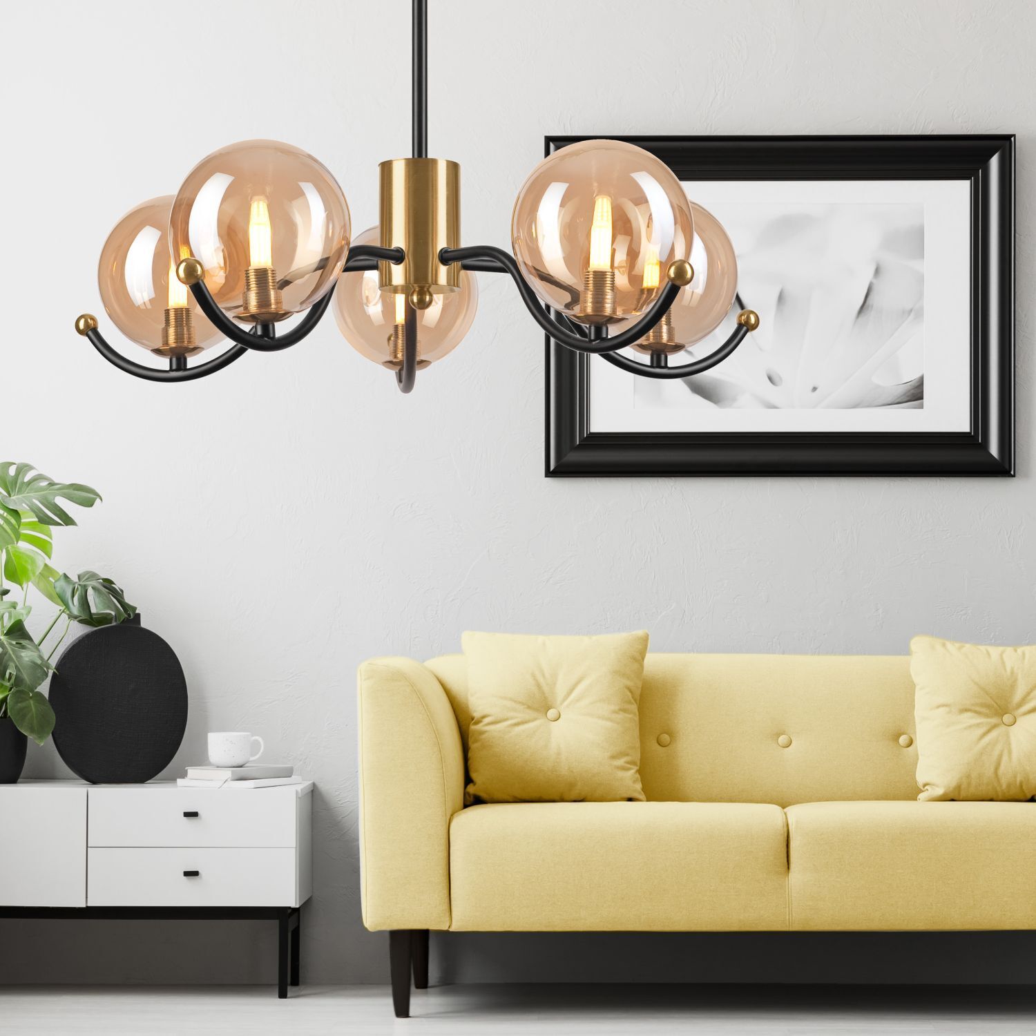 Leuchter, Lampe, Wohnzimmer, Couch, Dekoration für Zuhause