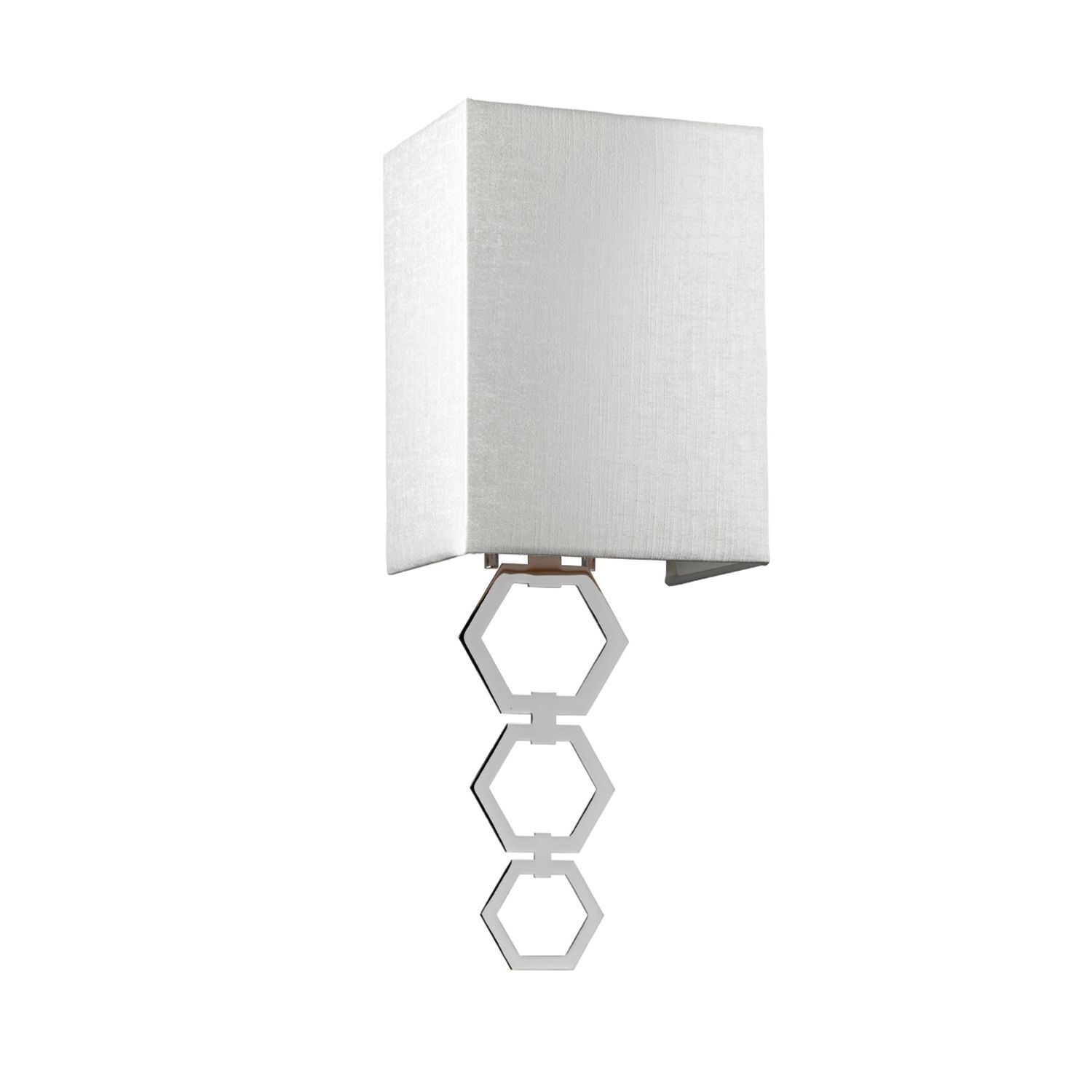 Applique Crème Chrome Up Down E27 Tissu Métal Moderne