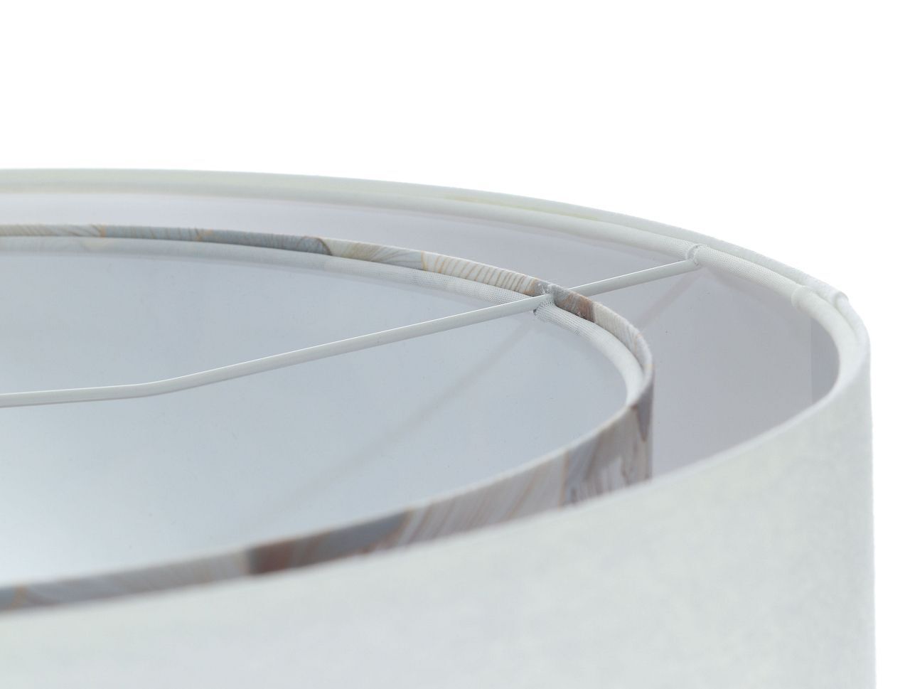 Lampe à suspendre Blanc Crème rond Ø 50 cm E27 Aspect velours Tissu