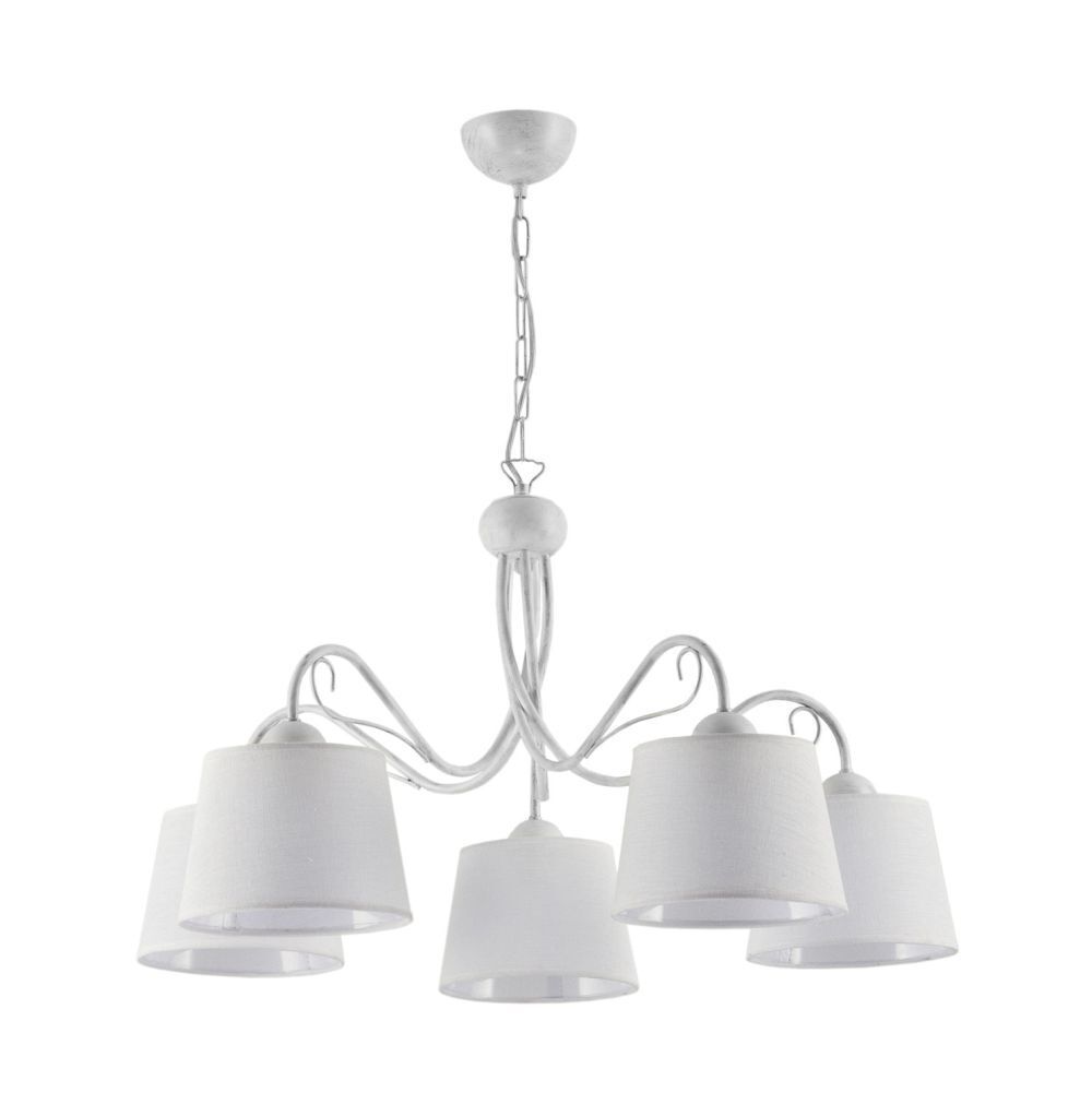 Lampe à suspendre Blanc Tissu Ø80cm LOCOLA Salle à manger 5xE27