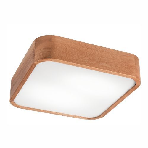 Petit plafonnier carré L : 35 cm bois en pour 2x E27