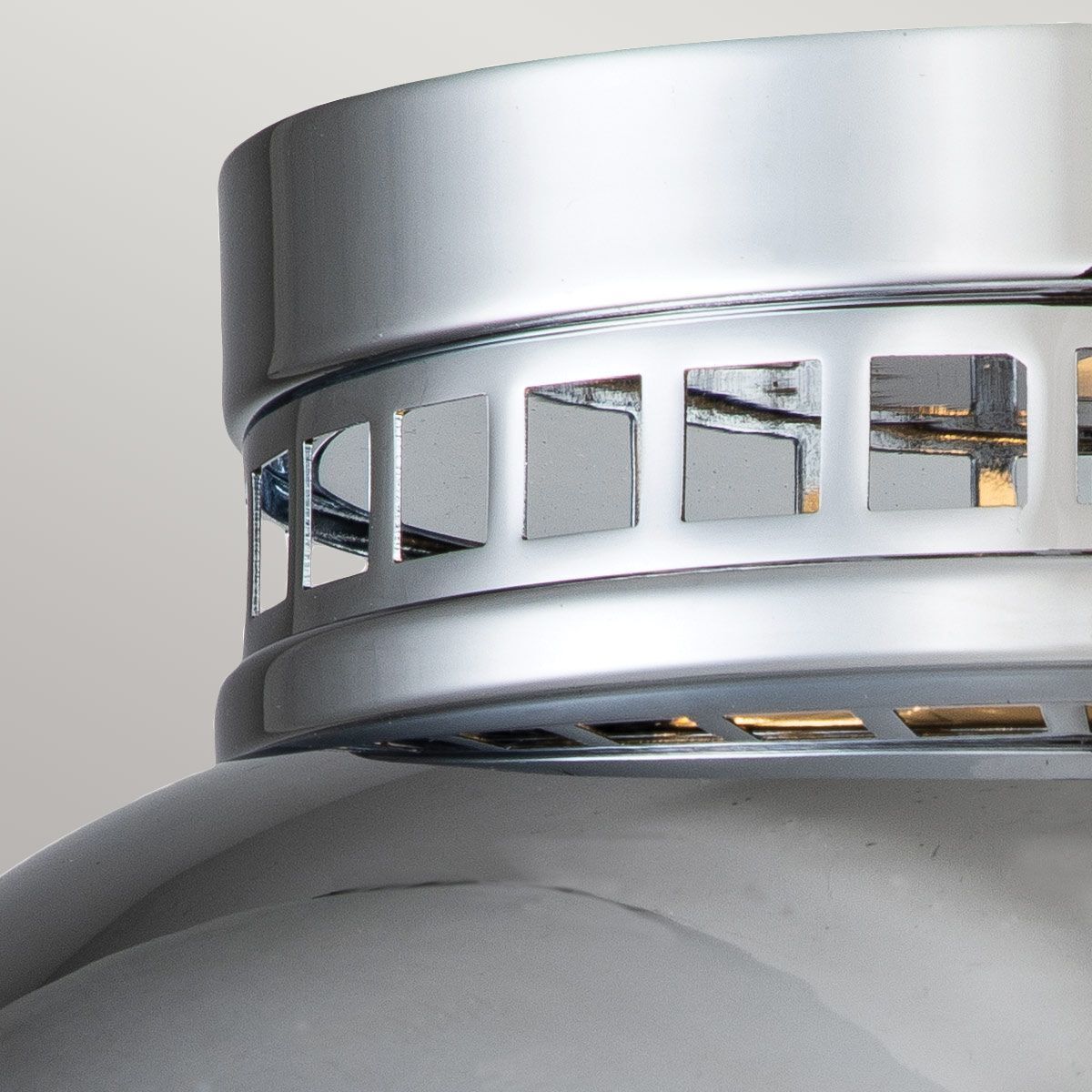 Deckenleuchte Industrial E27 Ø 32 cm rund Chrom Glas Metall Elektrisches Gerät, Schalter