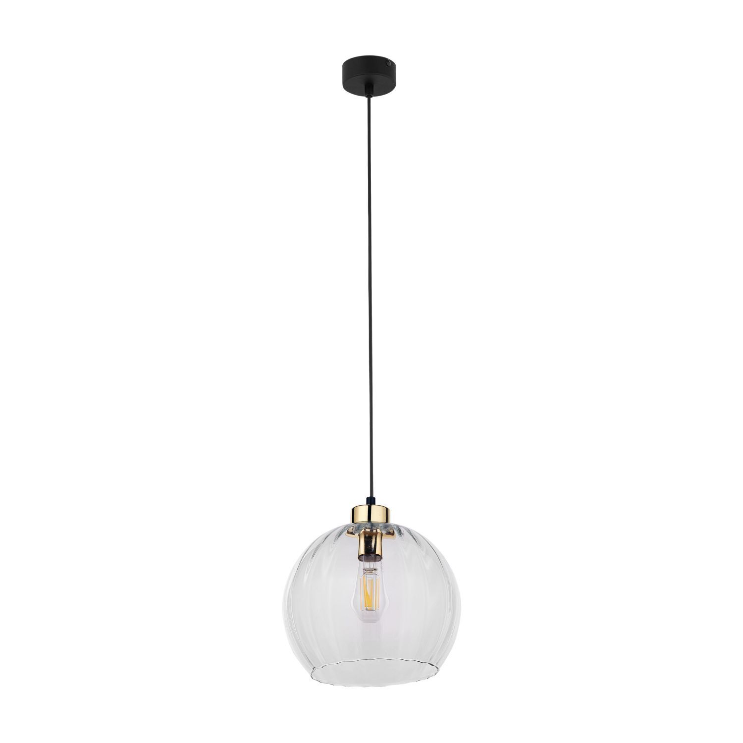 Suspension ronde en verre Ø 25 cm réglable en hauteur E27