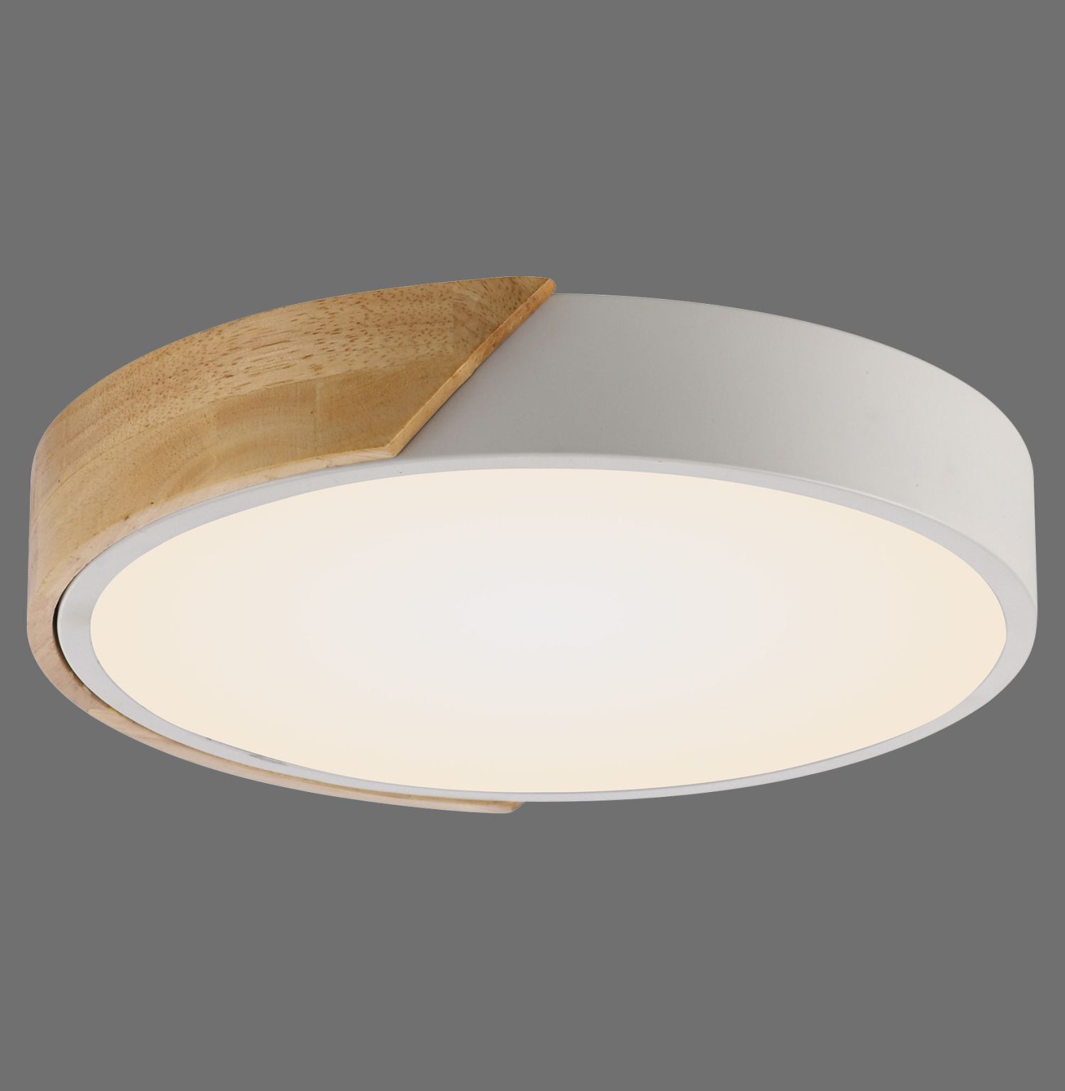Lampe de plafonnier ronde LED bois Ø32 cm blanc naturel 2520 lm