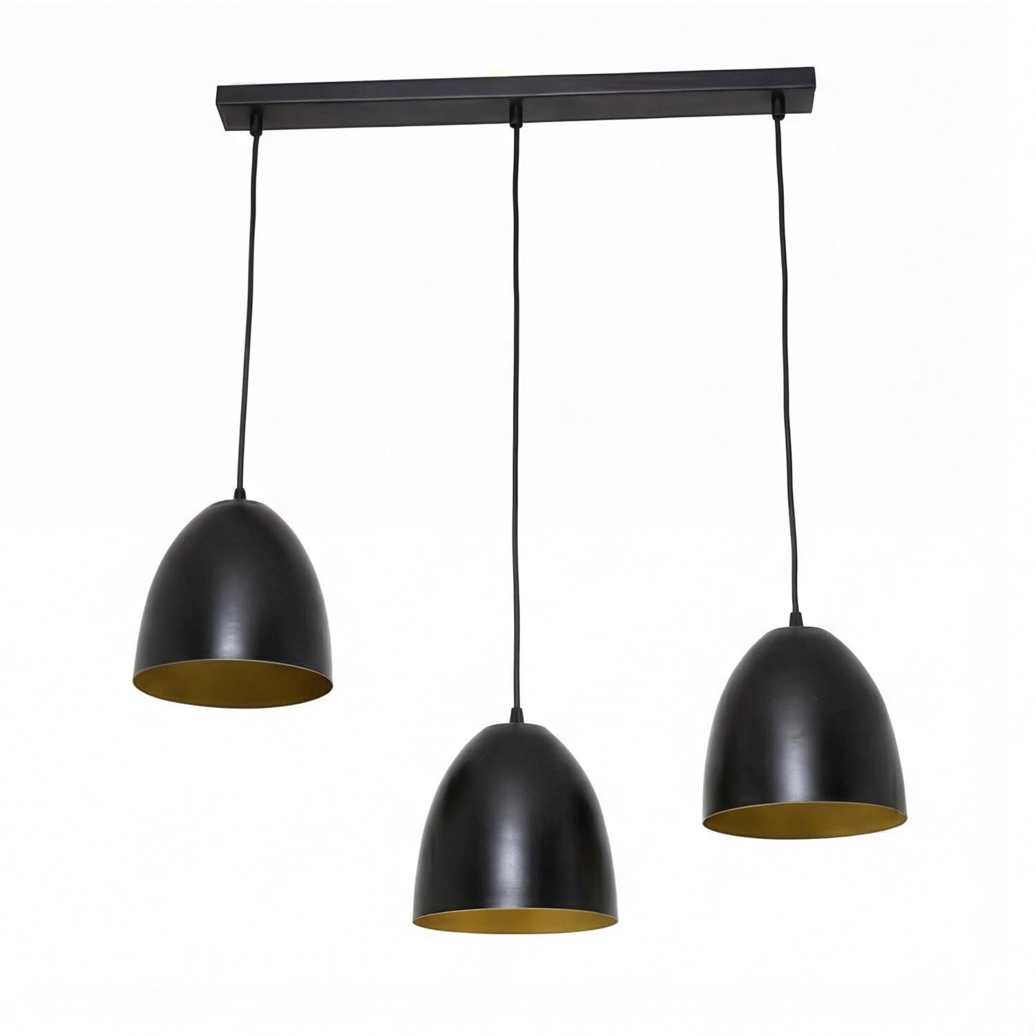 pendelleuchte-haengelampe-annie-3-flammig-schwarz-gold-retro-4 pendant lamp, hängende lampe, schwarz, drei lampen, deckenleuchte