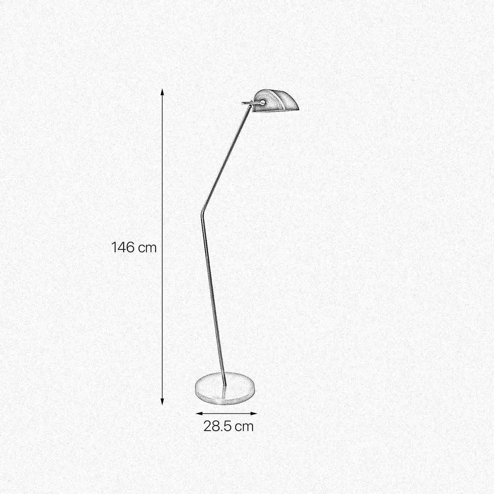 Stehlampe in Bronze hell Grün E27 146 cm Echt-Messing Glas