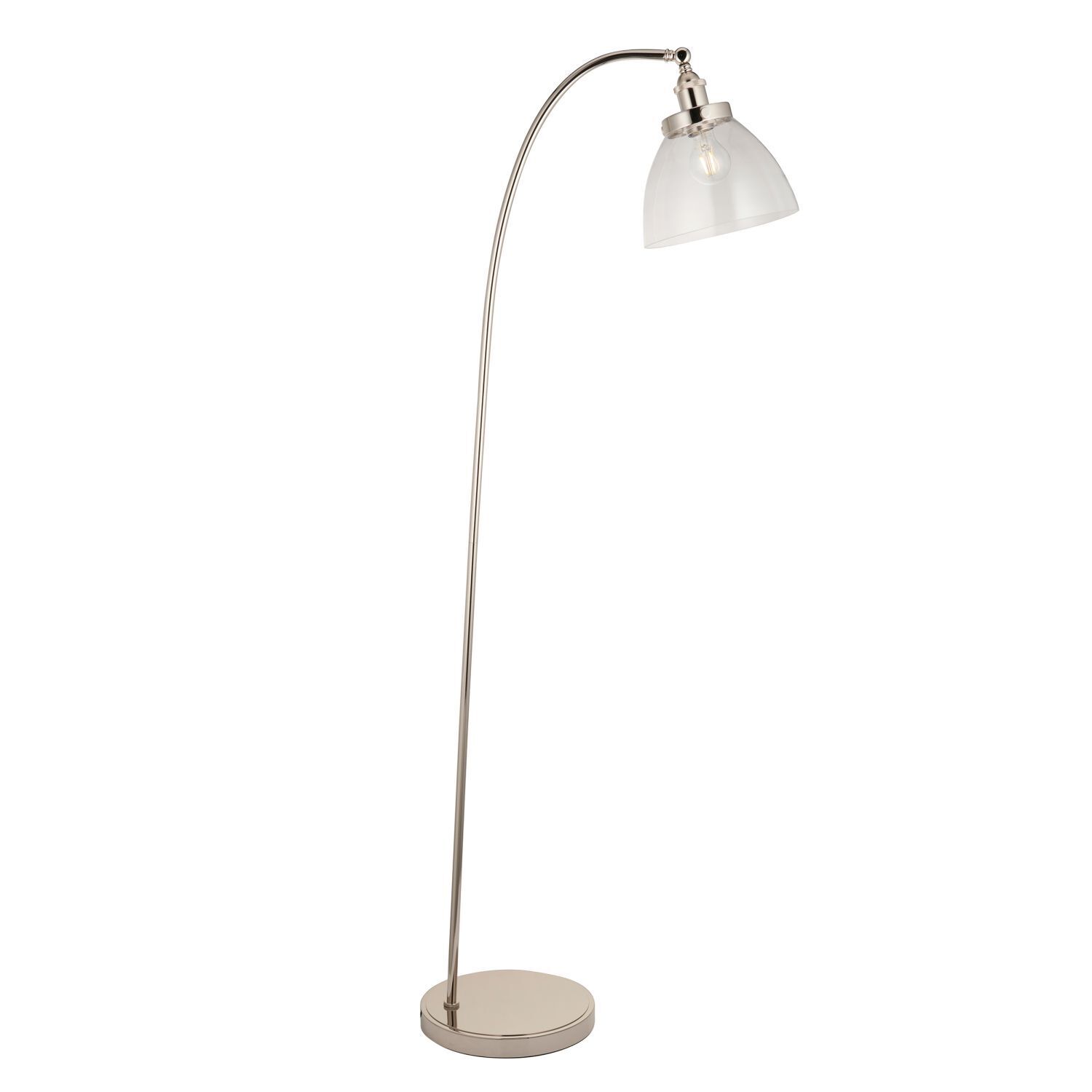 Lampadaire métal verre E27 152 cm abat-jour orientable