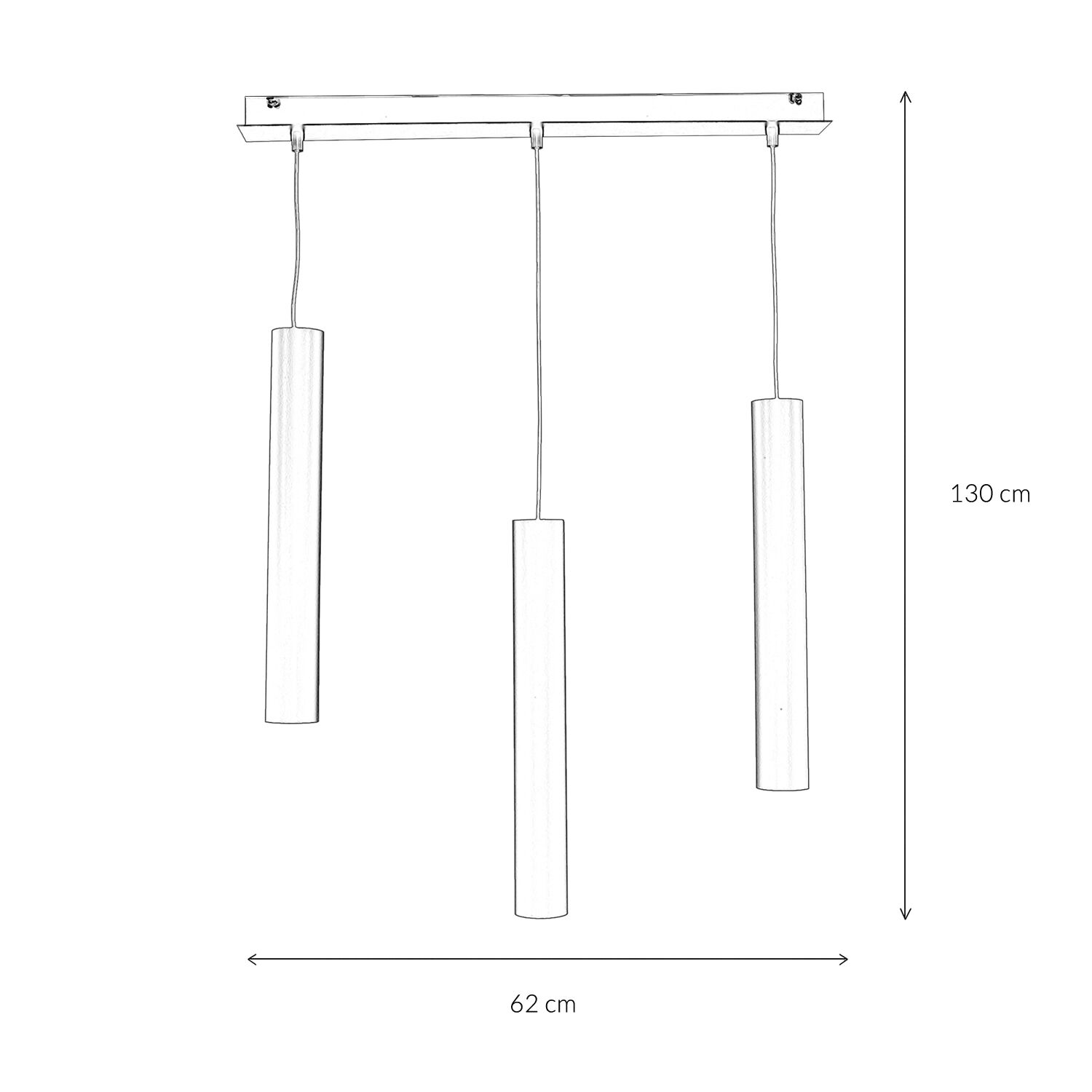 Elégant luminaire suspendu noir 3 flammes métal