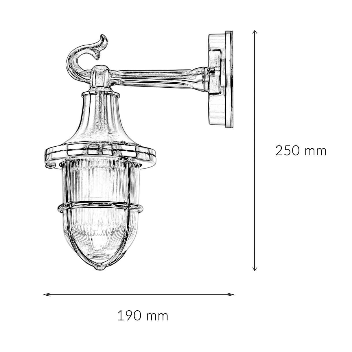 Wandlampe Außen Nickel Maritim IP64 Echt-Messing