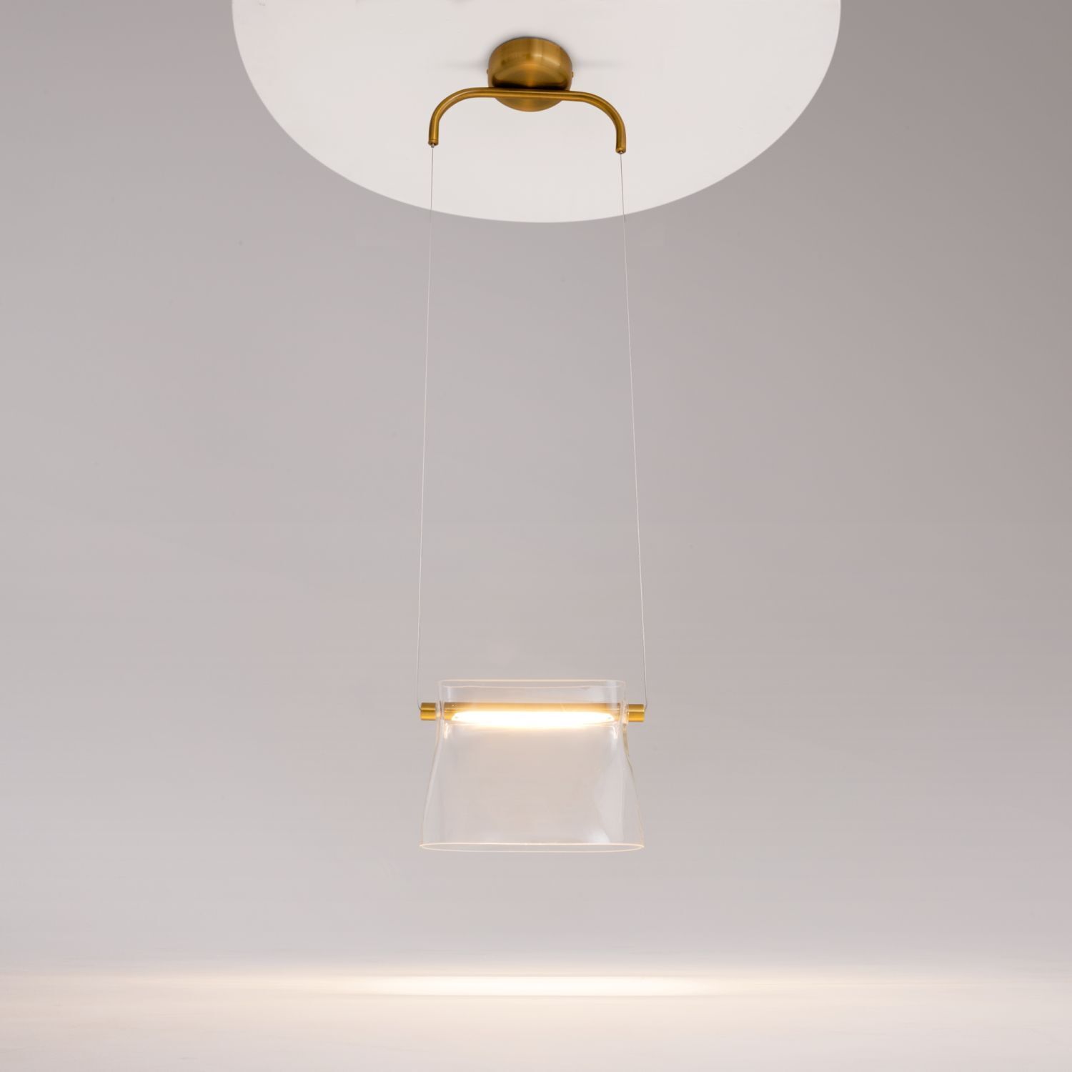 Suspension métal verre LED H : max. 329 cm en laiton Leuchte, Lampe, Deckenleuchte