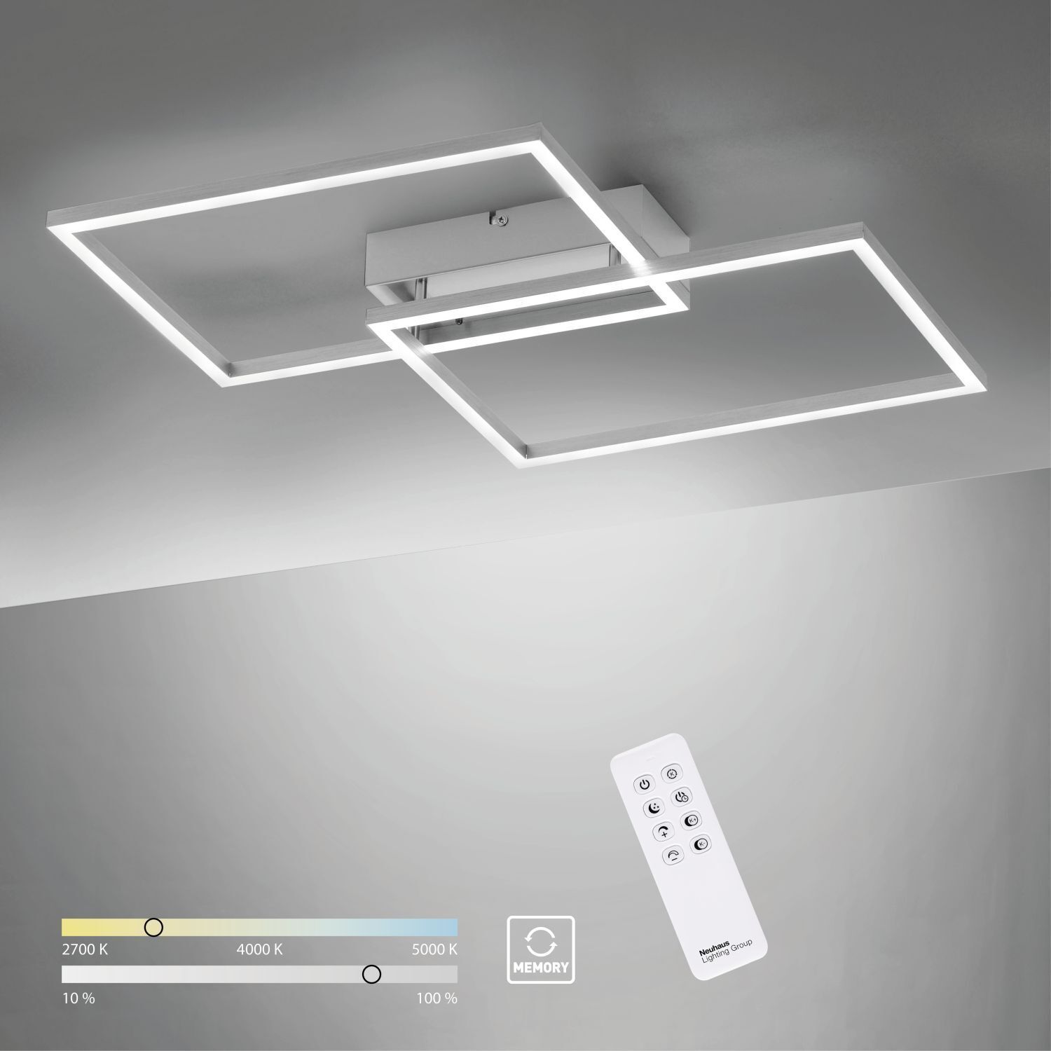 LED Deckenlampe in Stahl L:50,4 cm 2700-5000 K dimmbar