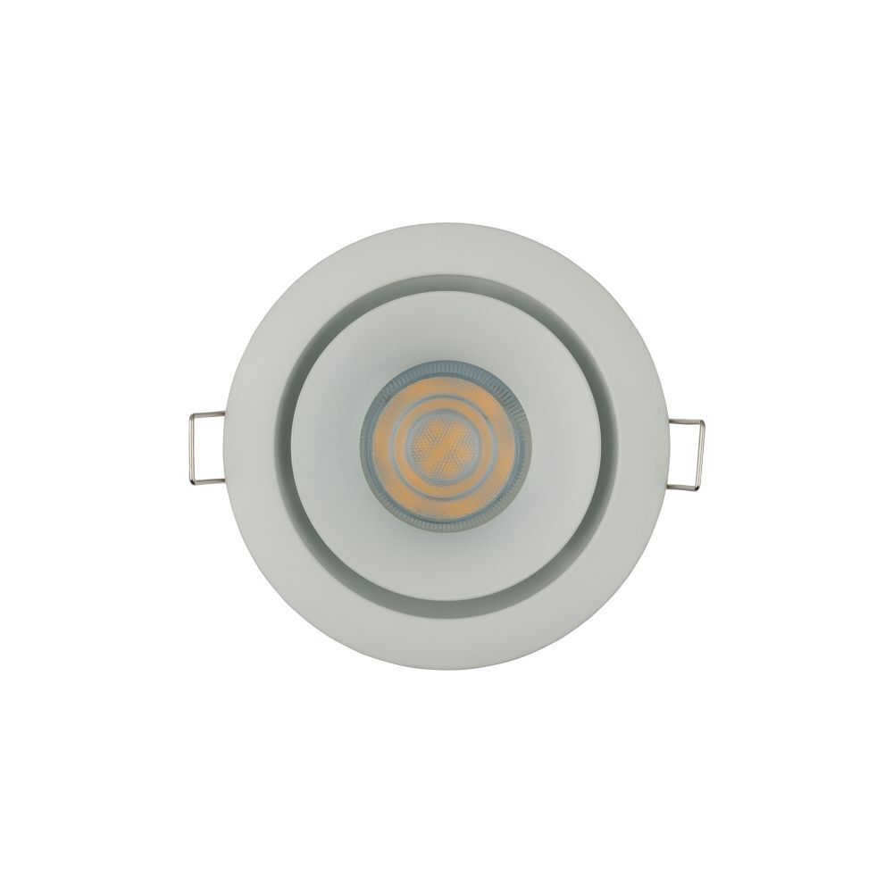 Luminaire encastré aluminium verre Ø8,5cm anneaux colorés