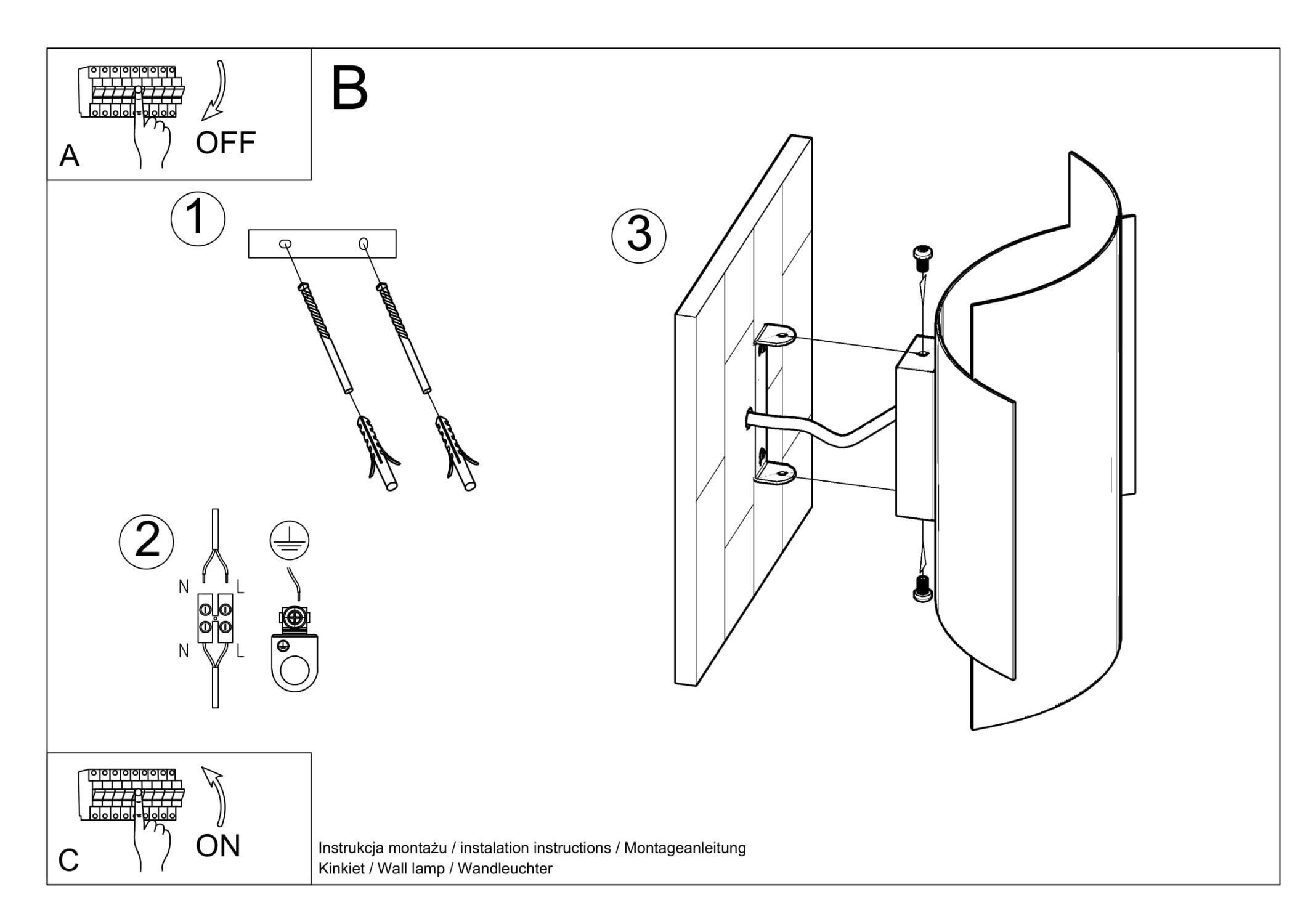 indirekte Wandleuchte Schwarz Up Down Metall Treppe Flur