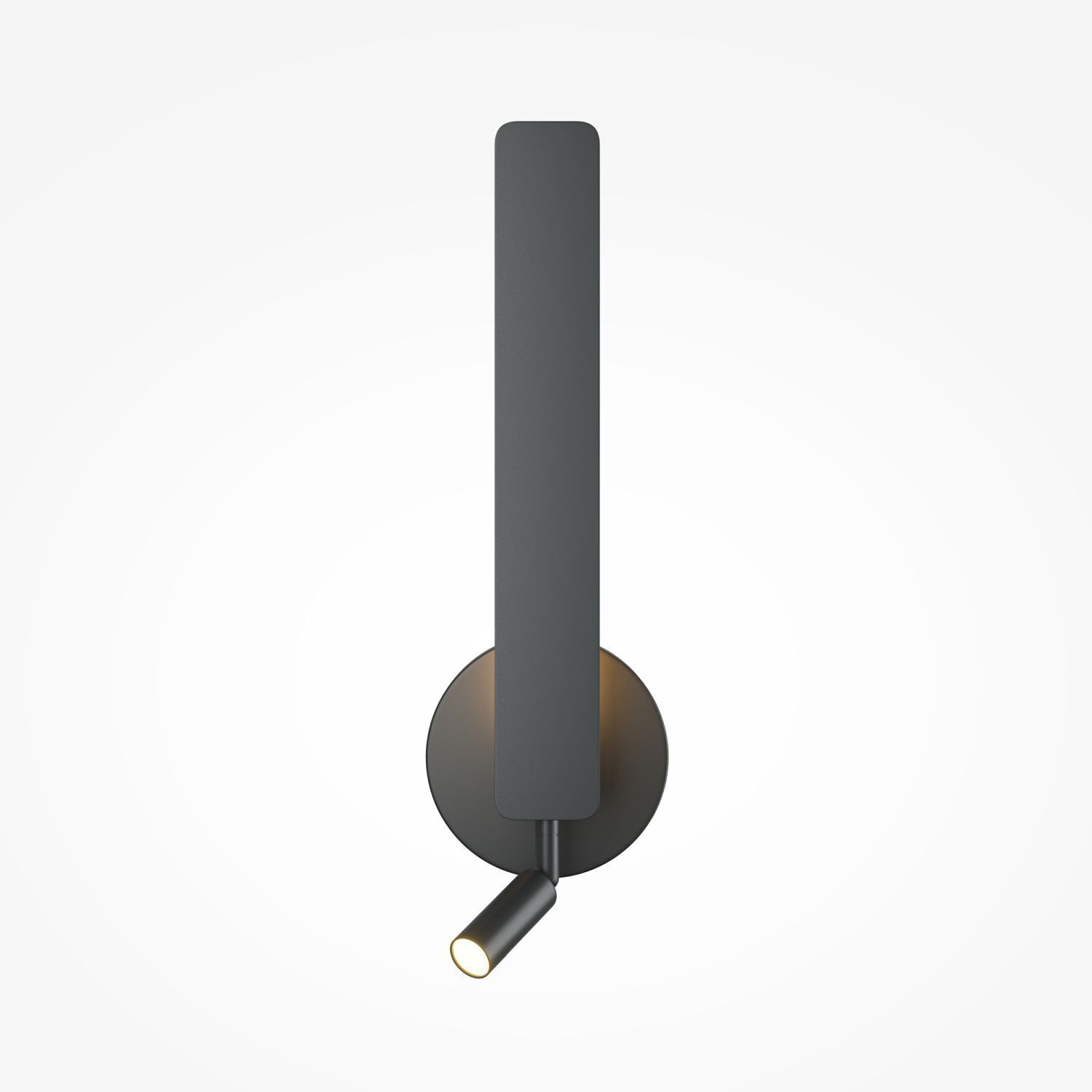 LED Wandlampe Schwarz H:51,6 cm 3000 K Schalter USB wandlampe, eckwandlampe, metall, dunkelgrau, rundfuß