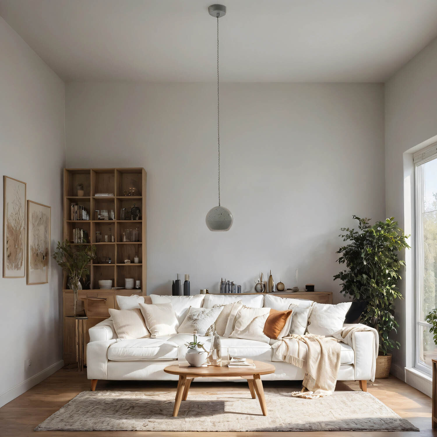 Esstisch Hängeleuchte GEOMETRIC Ø13cm Beton Grau Dekoration für Zuhause, Couch, Wohnzimmer, Kissen, Innenarchitektur