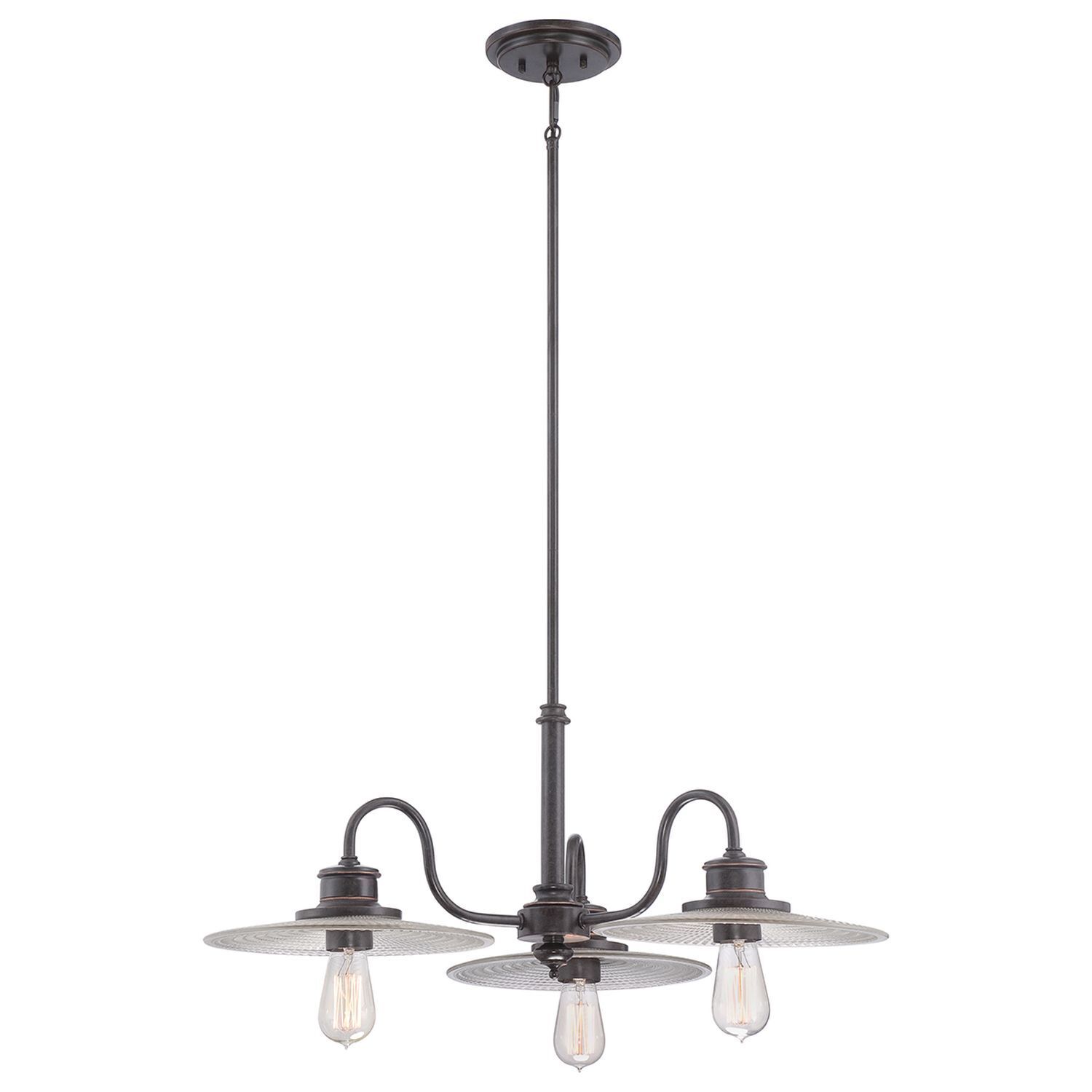 Lampe à suspendre métal verre 3 flammes salle à manger ALNILLA