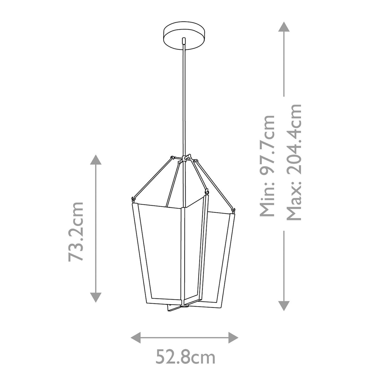 Suspension LED métal 52,8 cm large 3000 K Moderne Lampe