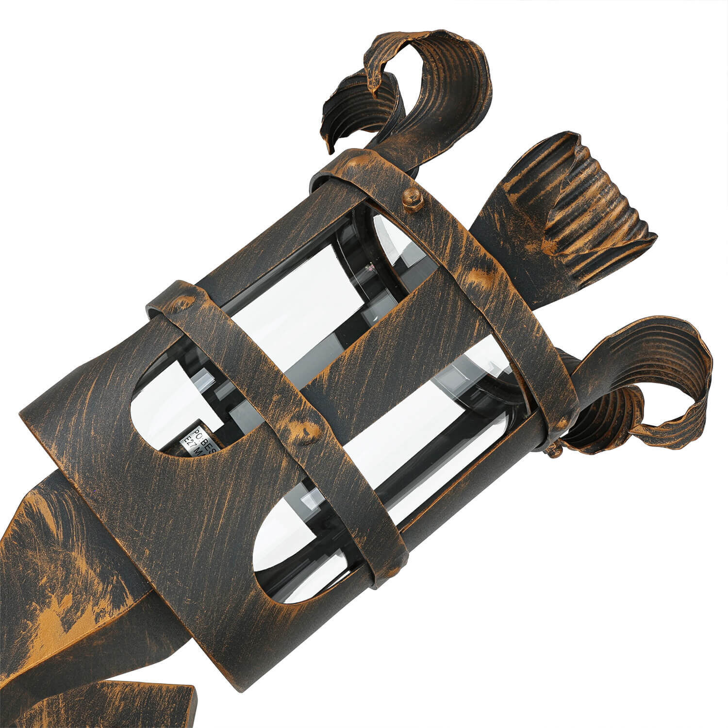 Lampe d'extérieur rustique en noir et cuivre IP44 CASTLE Waffe, Pfeil