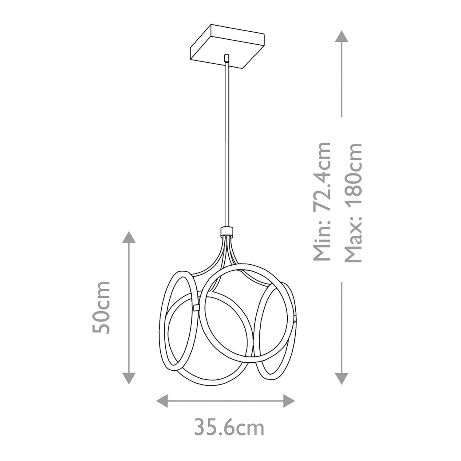 Lampe LED à suspendre Moderne L : 35,6 cm en Crème Or 3000 K Lampe LED à suspendre Moderne L : 35,6 cm en Crème Or 3000 K