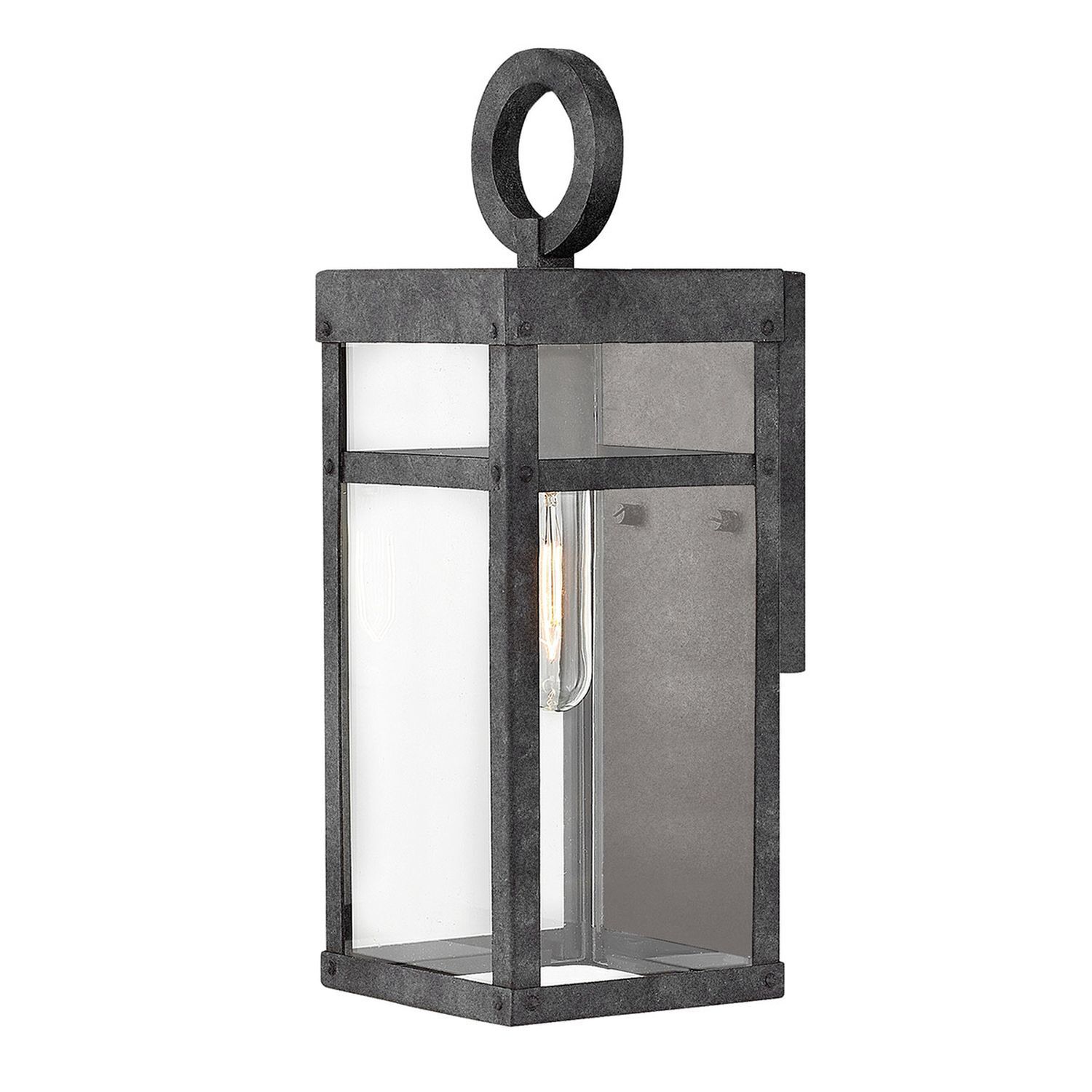 Vintage Außenwandlampe 33,6 cm hoch IP44 E27 Alu Glas