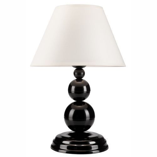 Schwarze Tischlampe Stoff H:38cm Landhaus MADISYN