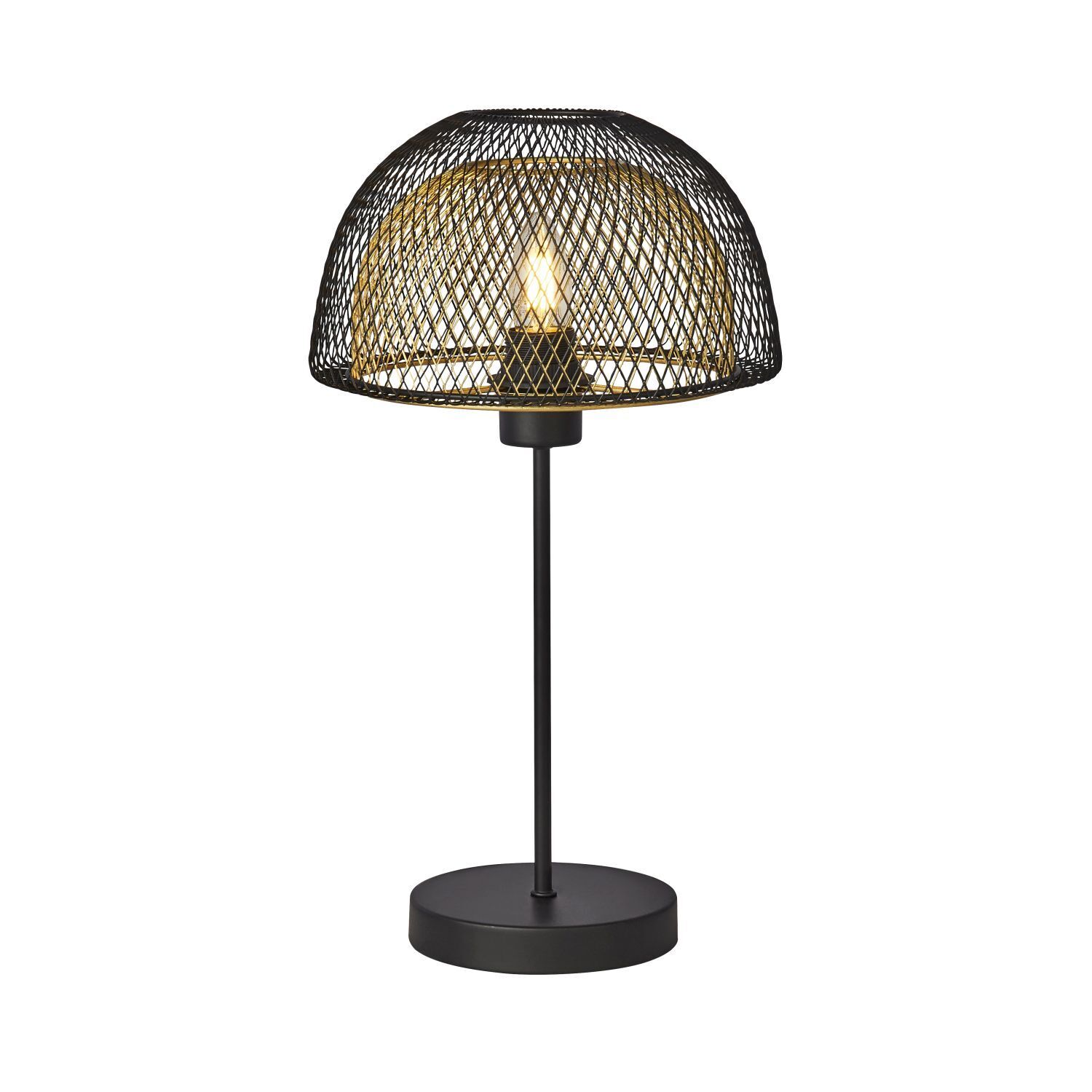 Lampe de table E27 47 cm Ø 26 cm en noir or LUCIA