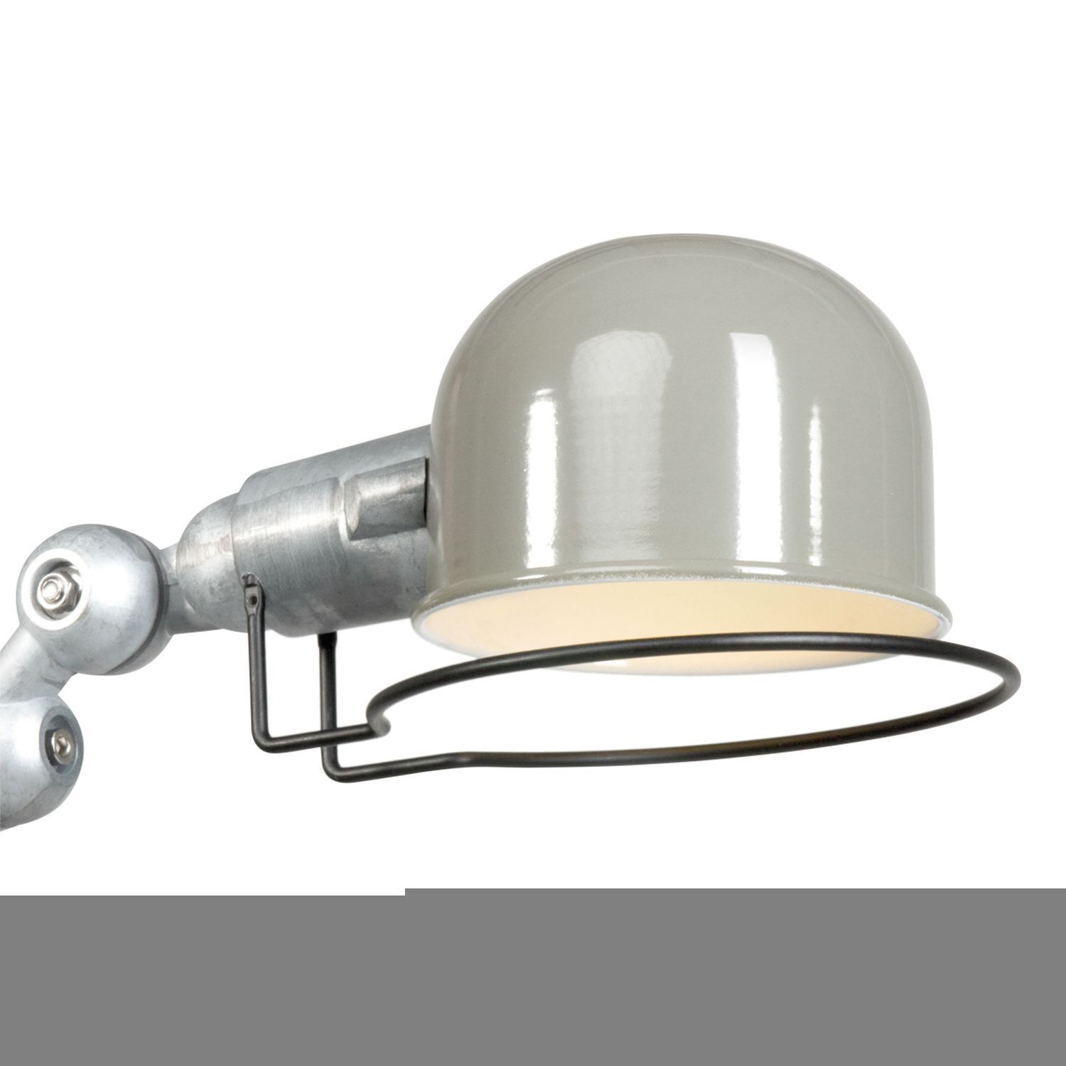 Spot mural mobile avec fiche en vert argent P:29 cm