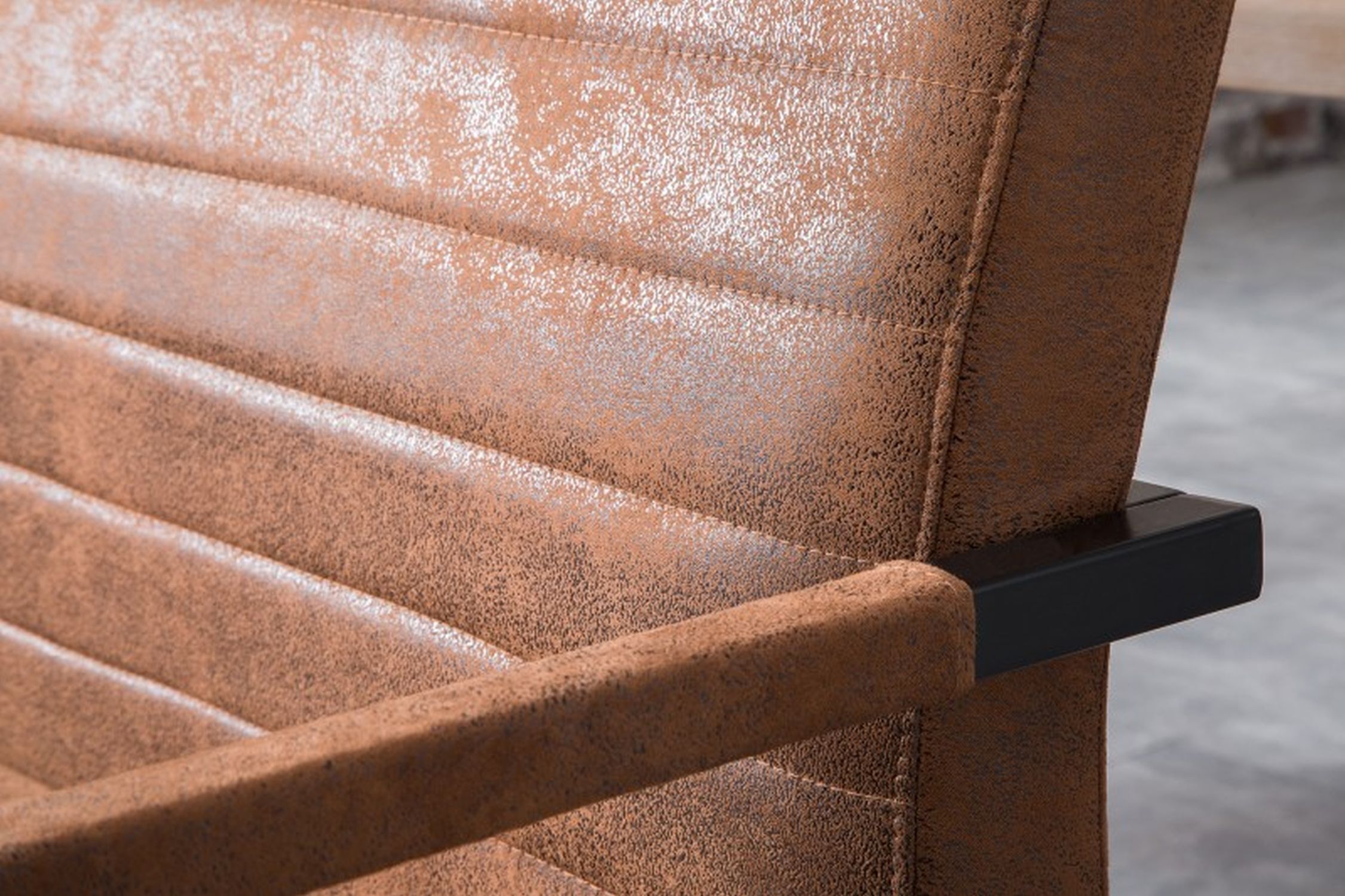 Banc microfibre fer 54 cm en brun noir