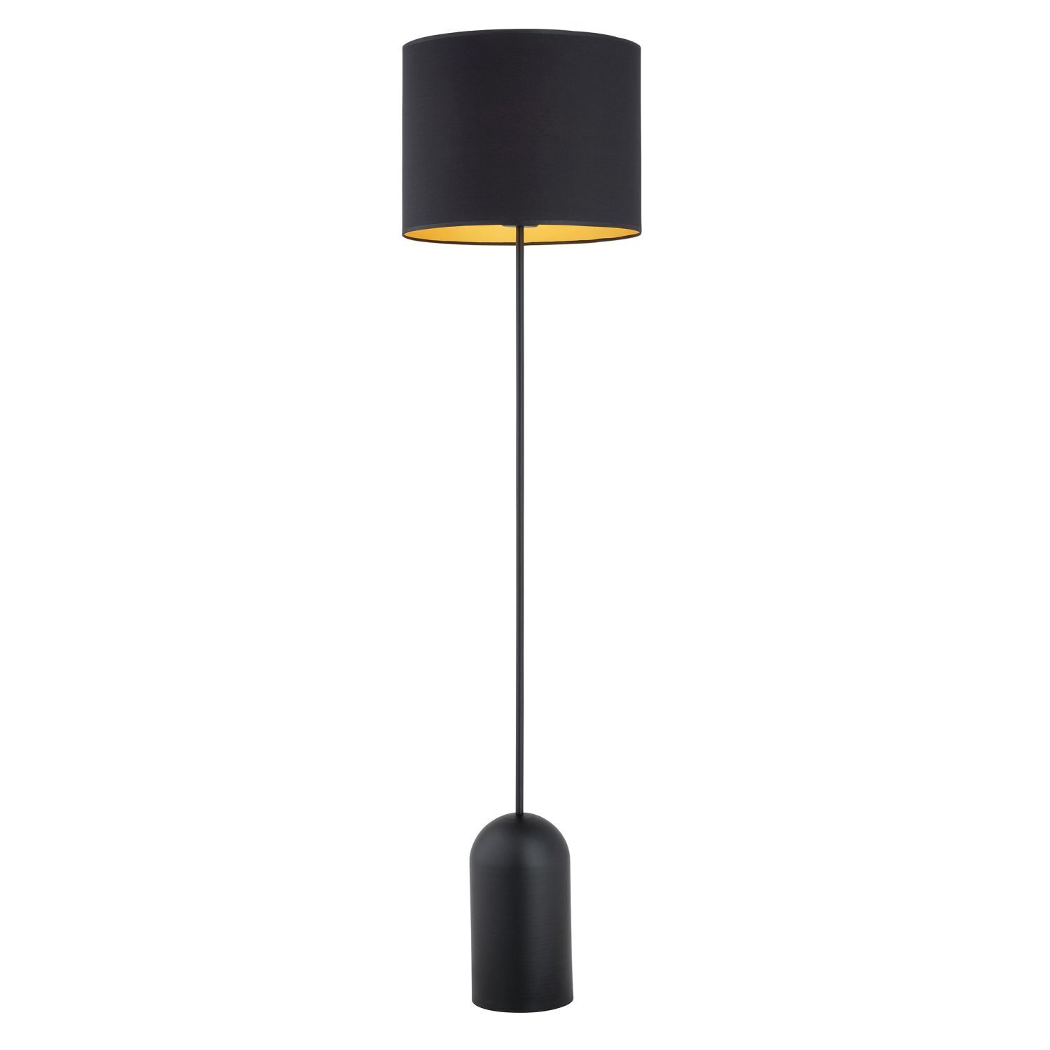 Lampadaire métal tissu 142 cm en noir or E27