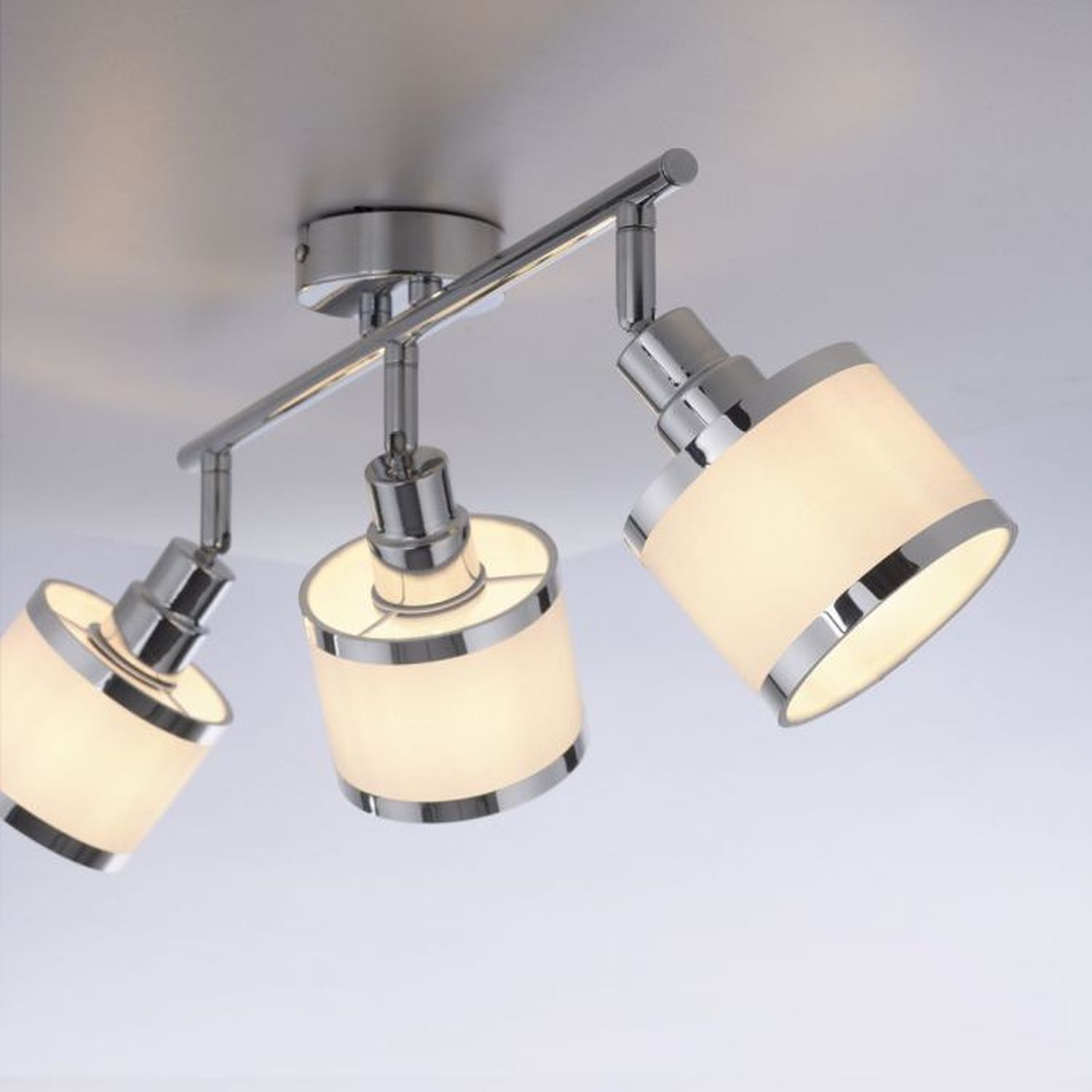 Spot de plafond réglable chromé 3-flamme E14 faible éblouissement