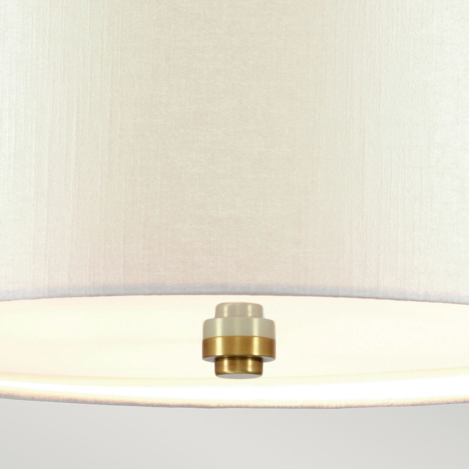 Deckenlampe Stoff groß rund Ø76cm in Creme Messing Lampe, Leuchte