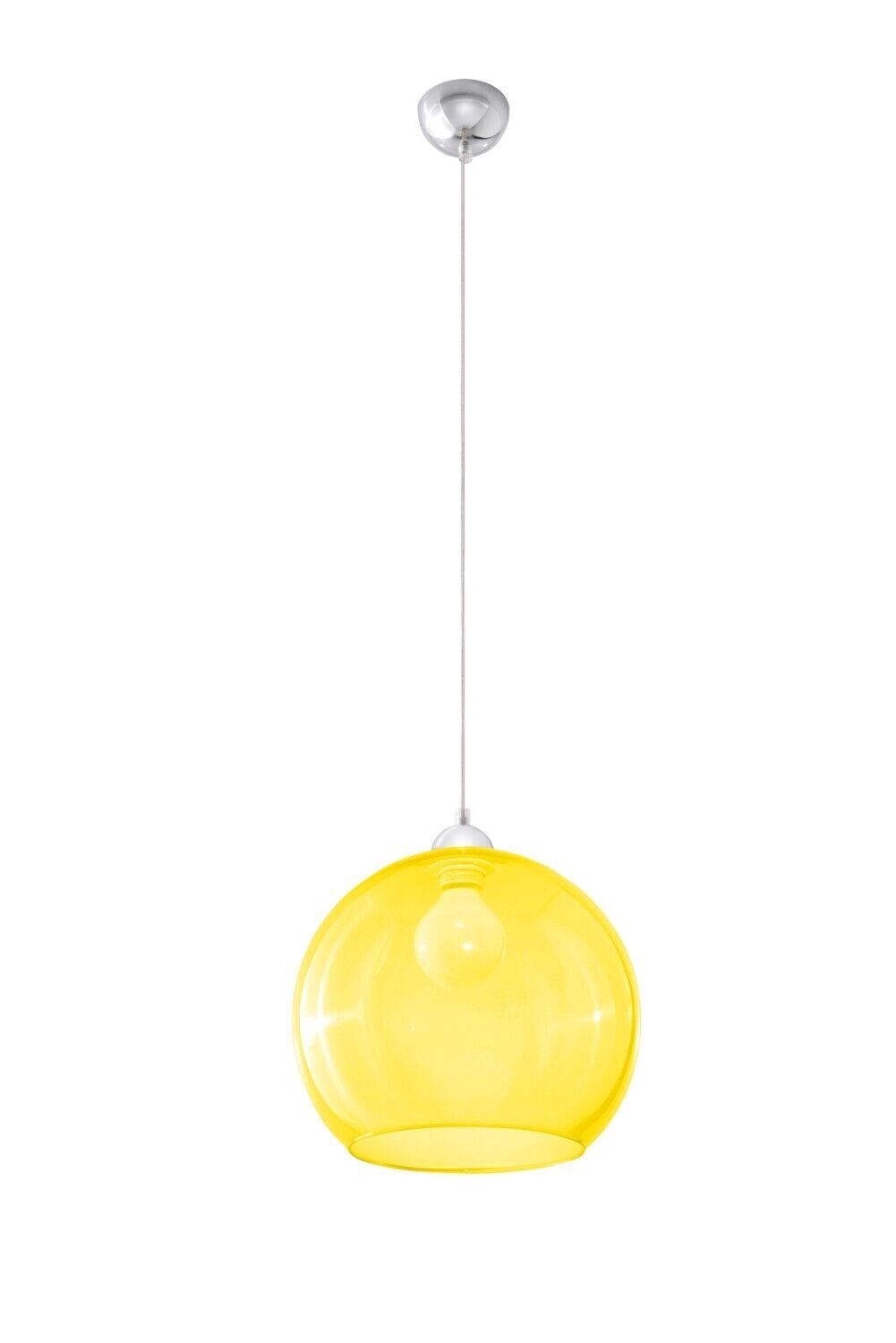 Suspension Boule Abat-jour Verre Jaune E27 BILBAO