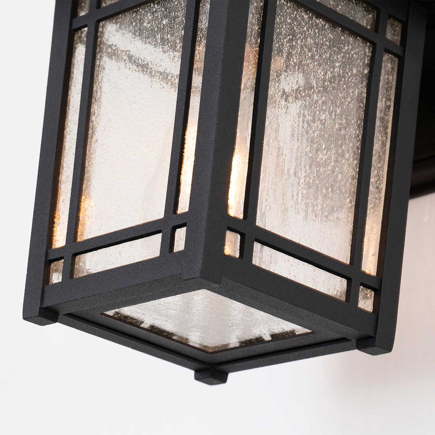 Außenleuchte Wand E27 IP44 H: 24,8 cm Aluminium Glas Wandlampe, Laterne, Metallrahmen, Glasplatte, helles Licht
