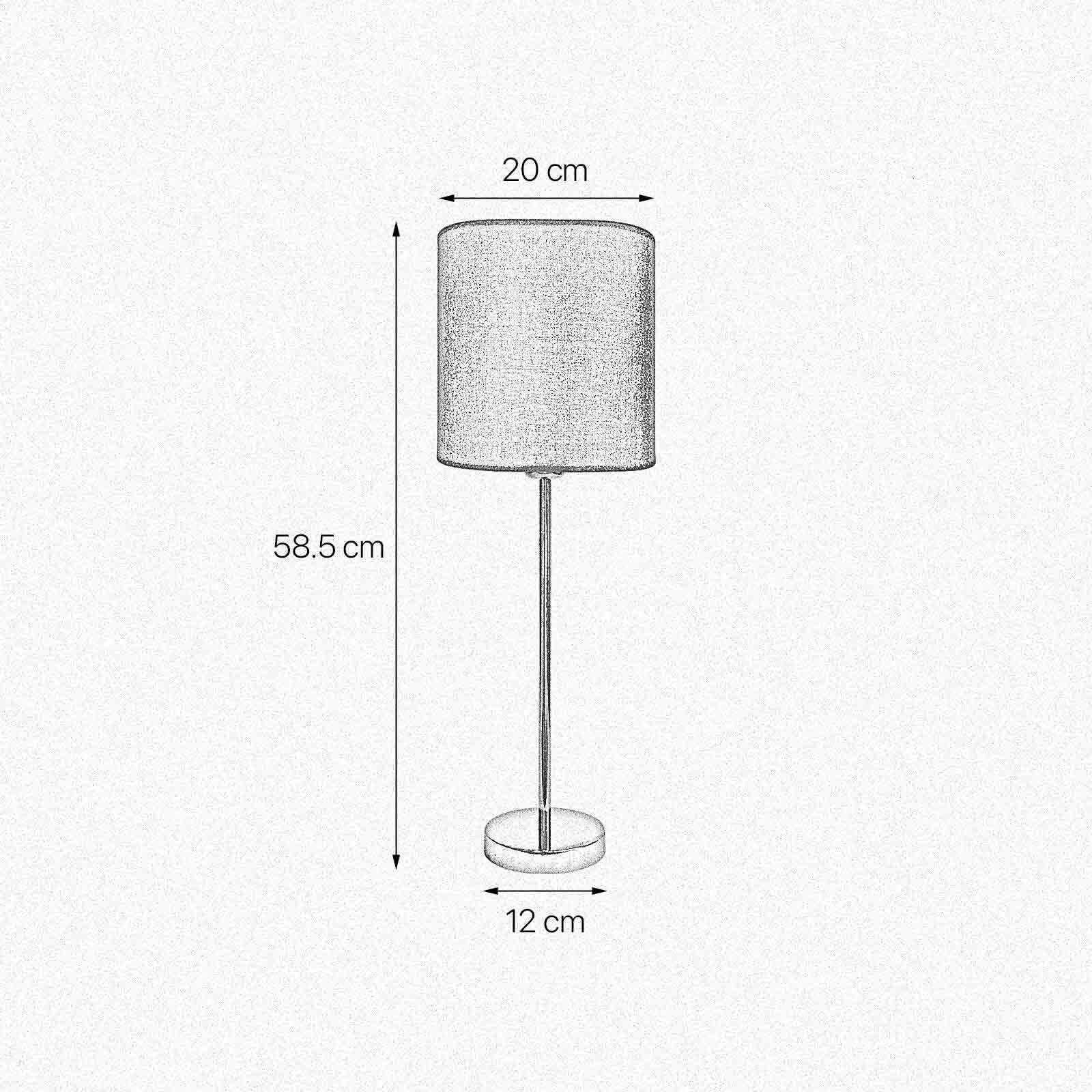 Lampe de table 58,5 cm Ø 20 cm Tissu laiton bleu